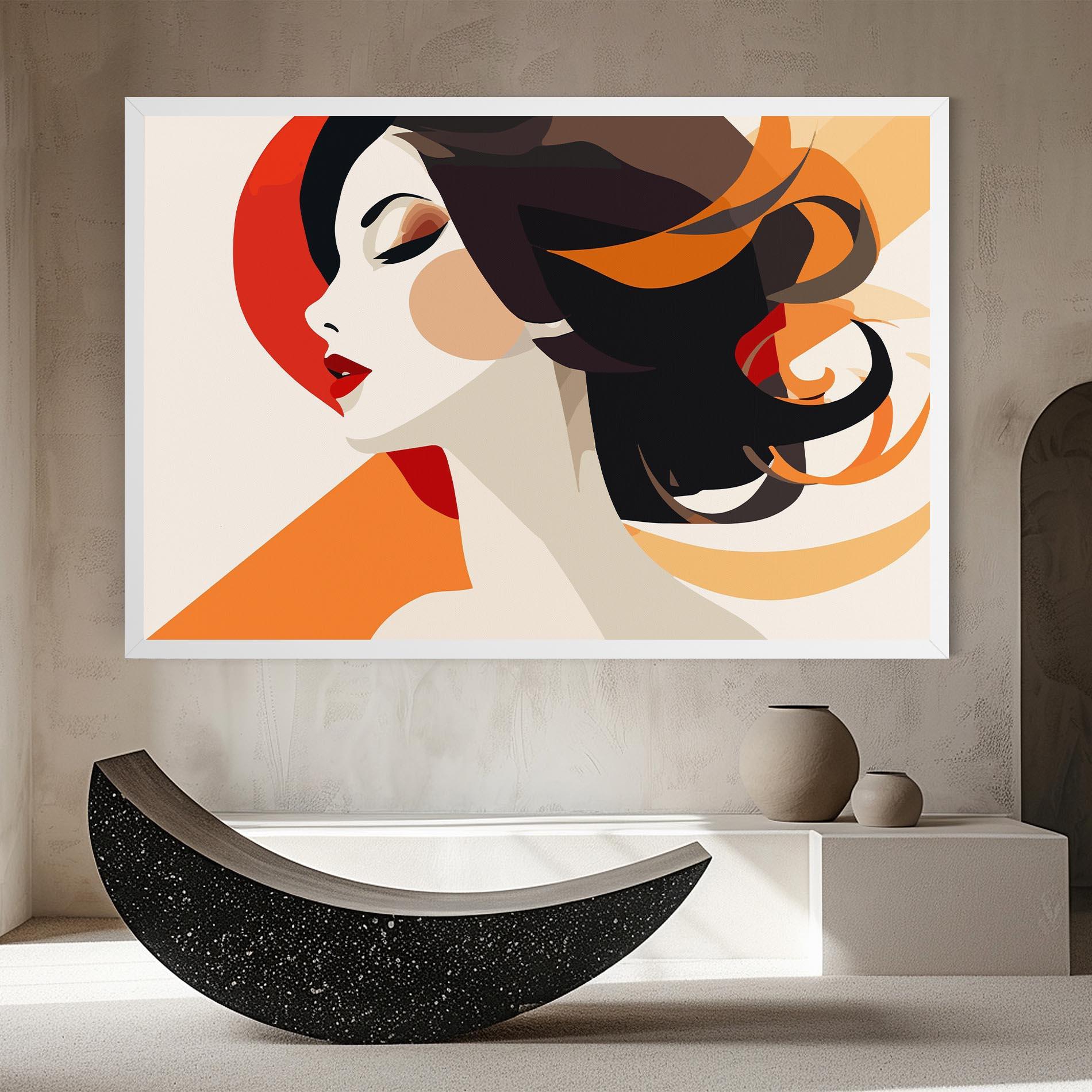 Leinwandbild Abstract Autumn Woman mockup 8