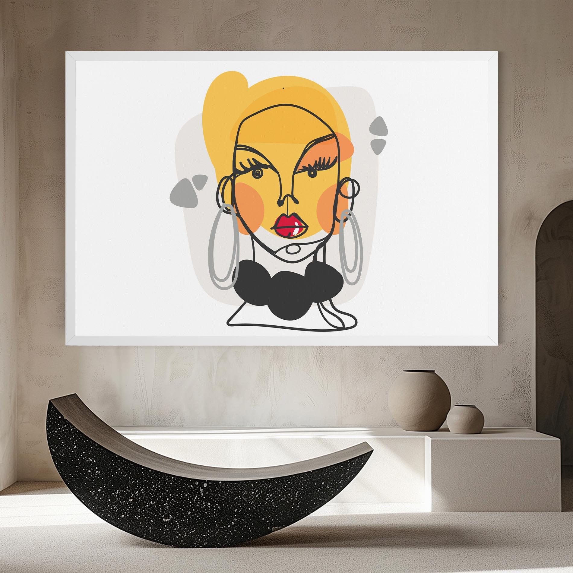 Leinwandbild Abstract Blonde Face mockup 8