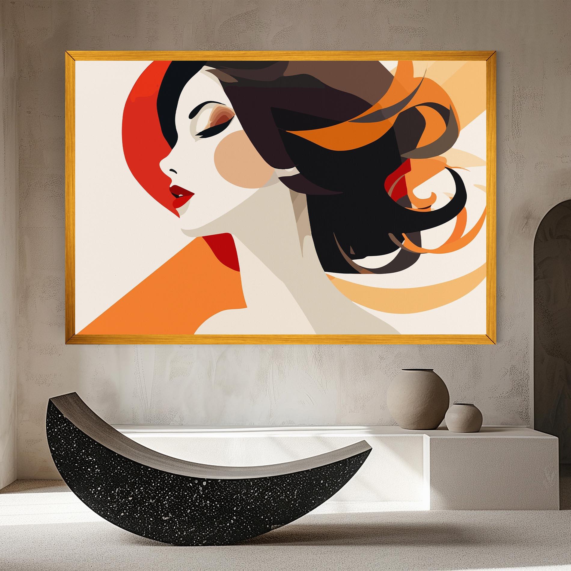 Leinwandbild Abstract Autumn Woman mockup 8