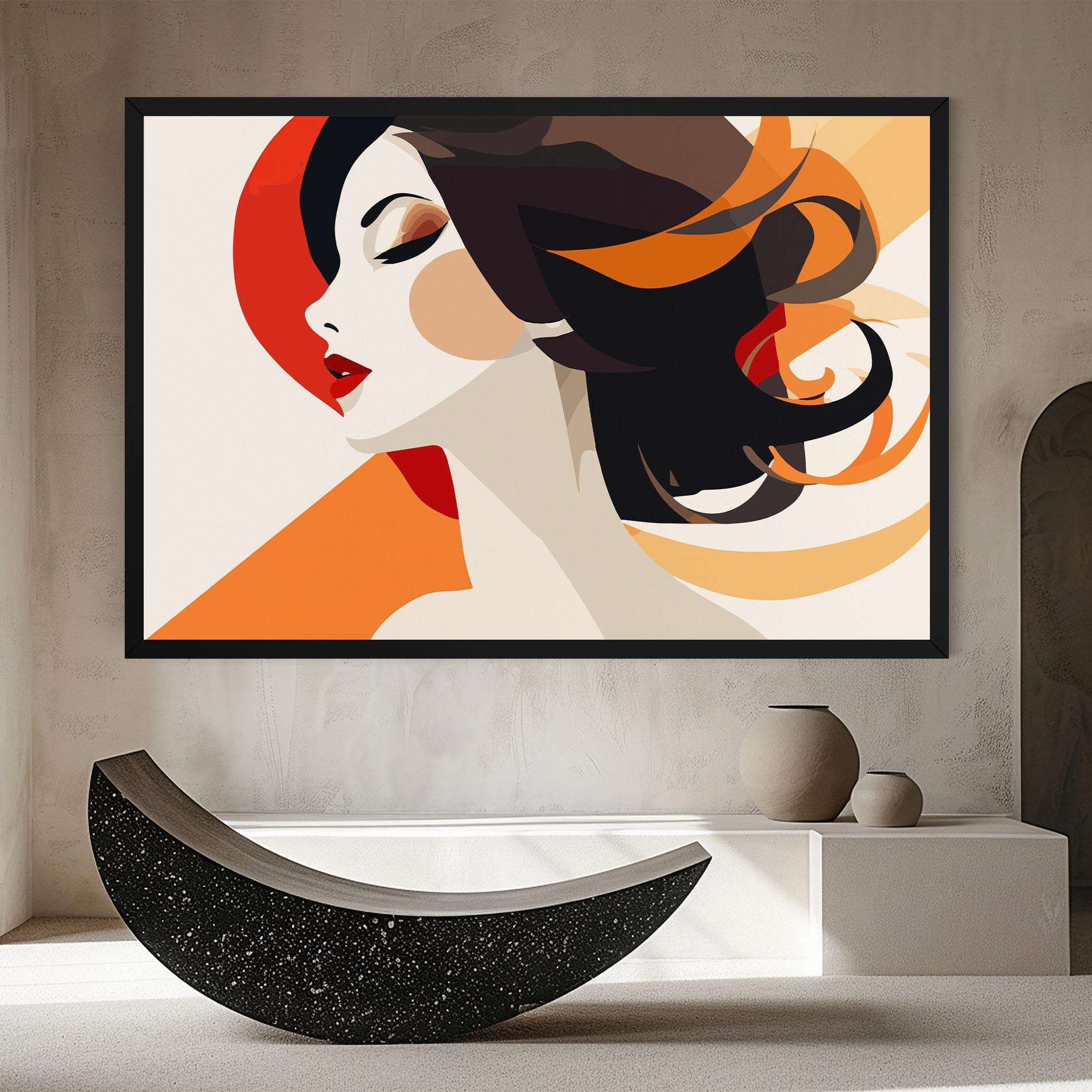 Leinwandbild Abstract Autumn Woman mockup 8