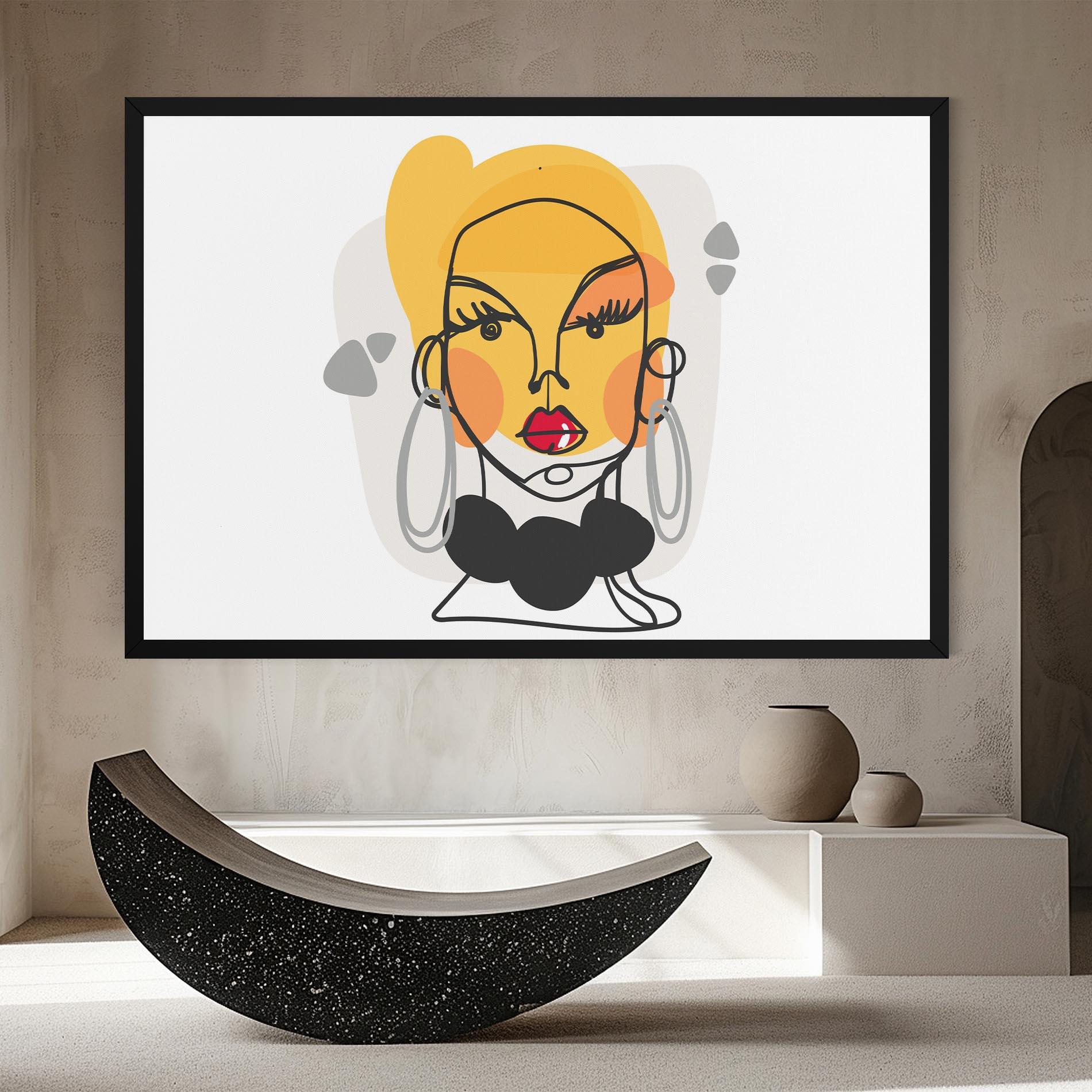 Leinwandbild Abstract Blonde Face mockup 8