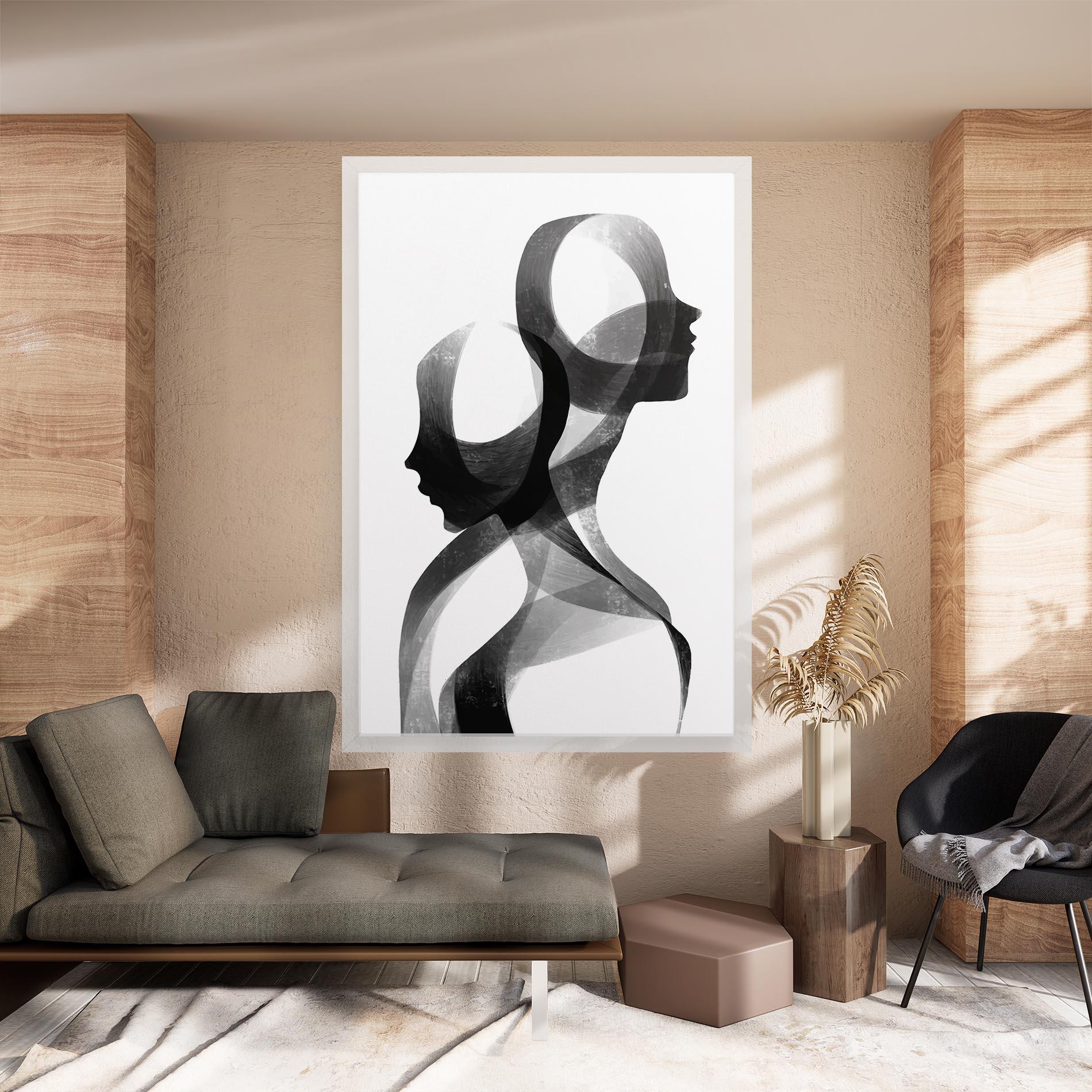 Leinwandbild Abstract Grey Couple mockup 8