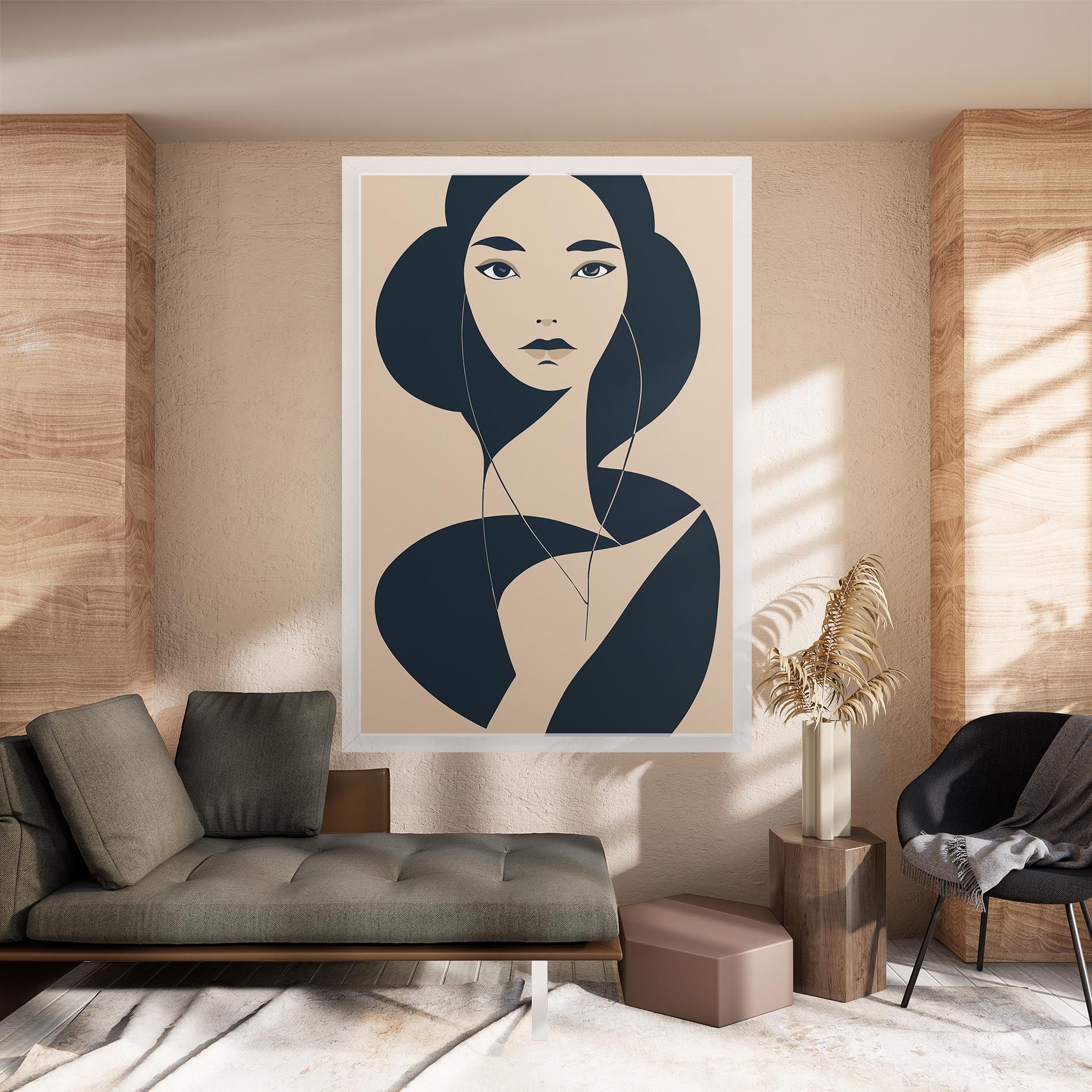 Cream Blue Woman mockup 8