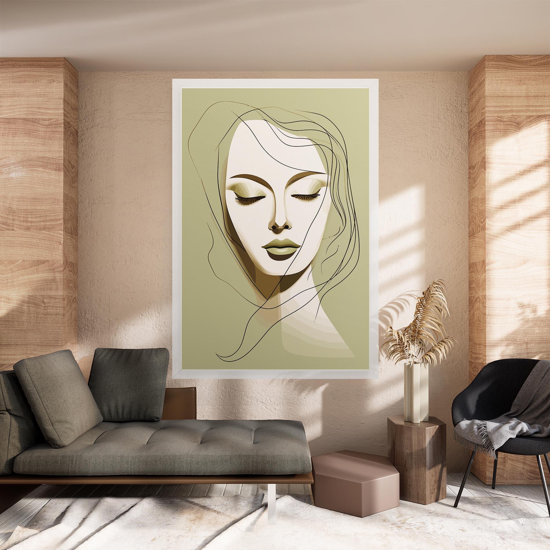 Leinwandbild Cream Womans Face mockup 8