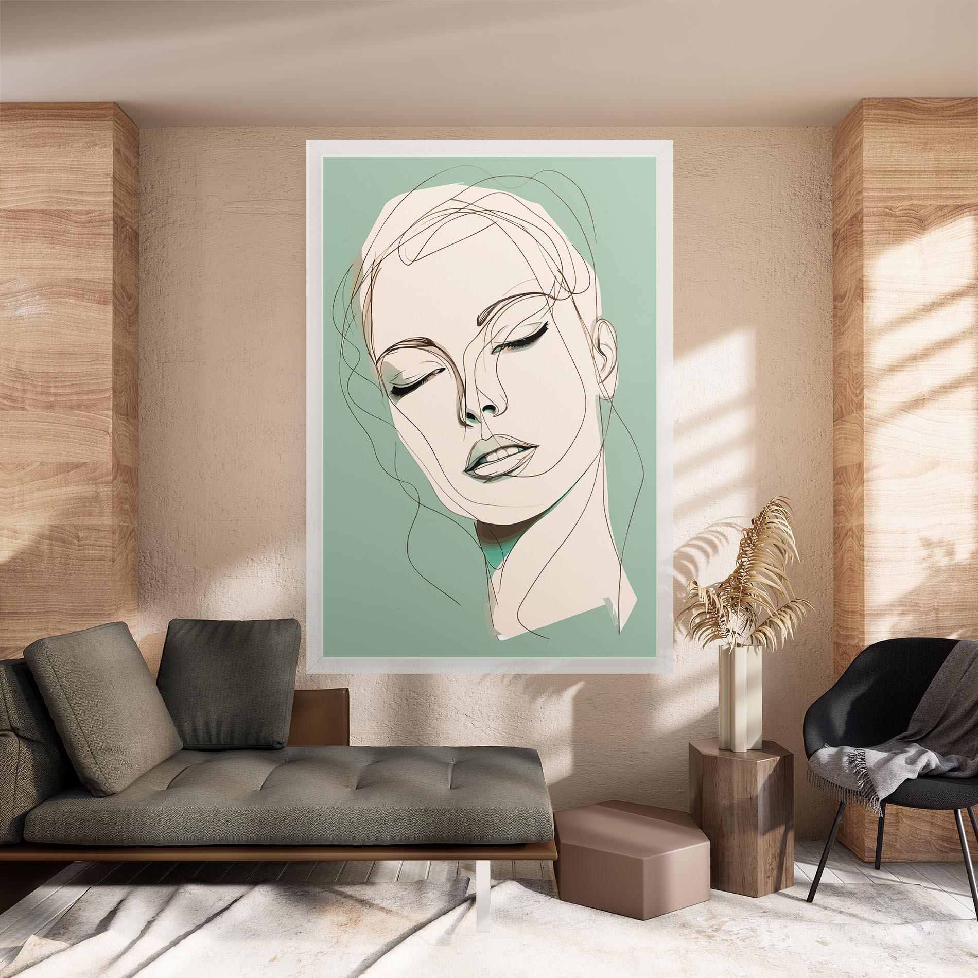 Leinwandbild Green White Face mockup 8