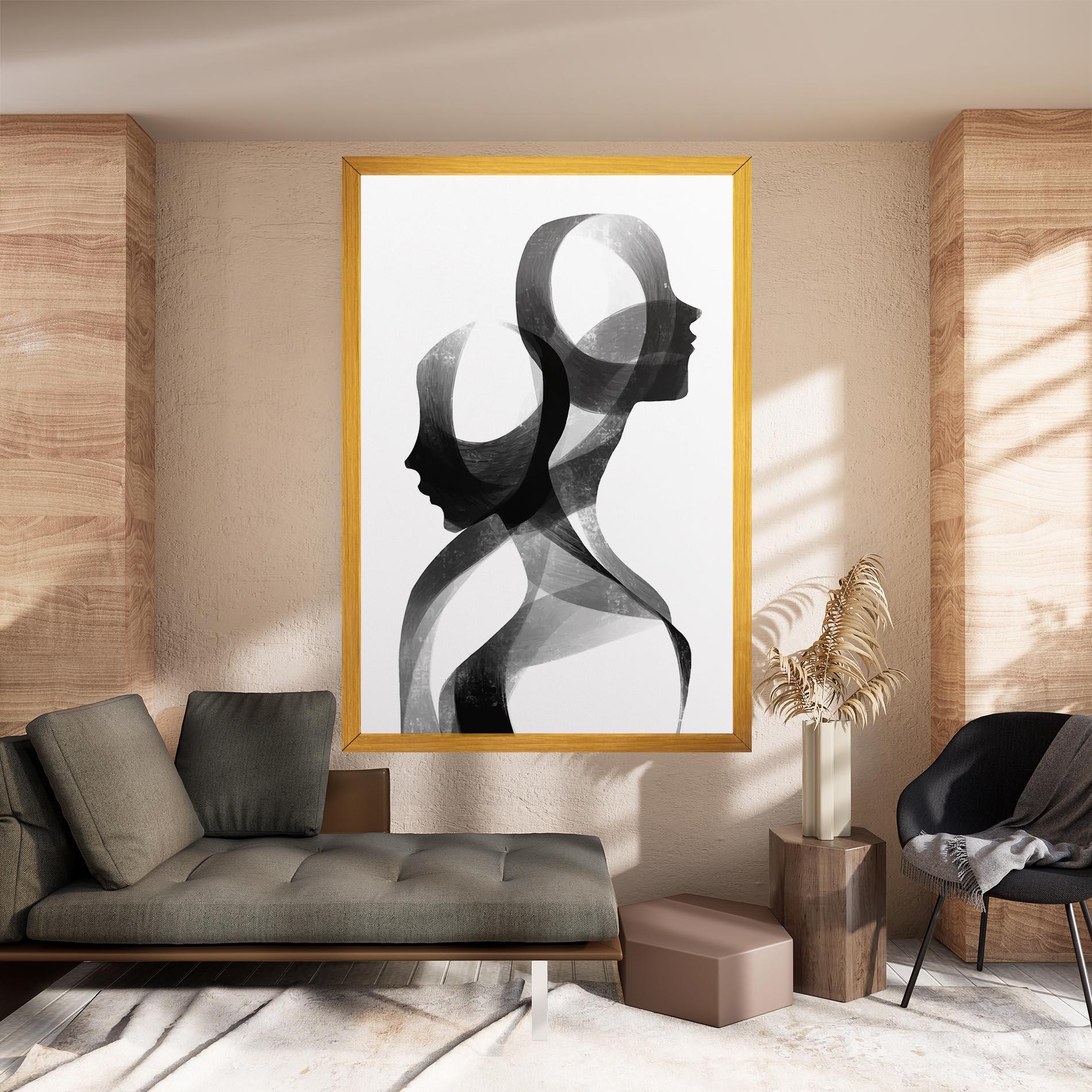 Leinwandbild Abstract Grey Couple mockup 8