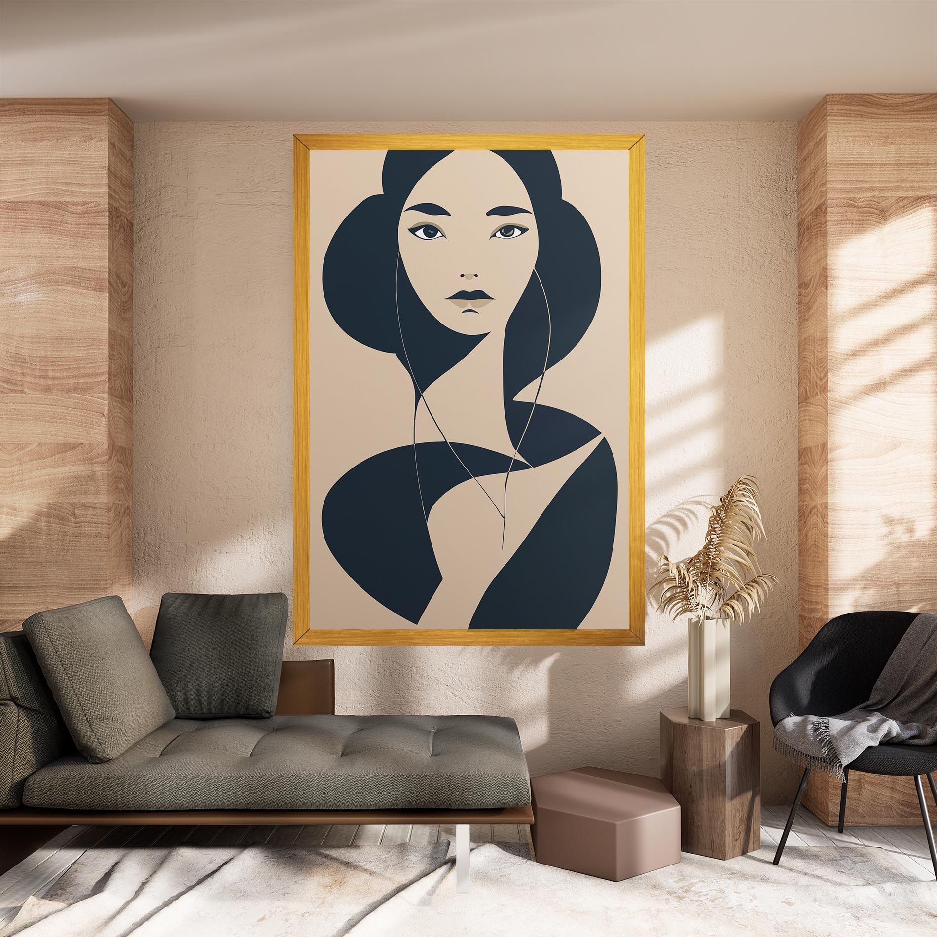 Cream Blue Woman mockup 8