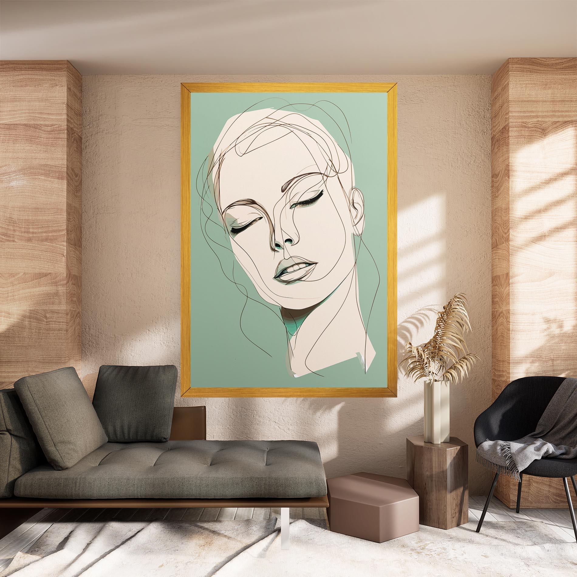 Leinwandbild Green White Face mockup 8