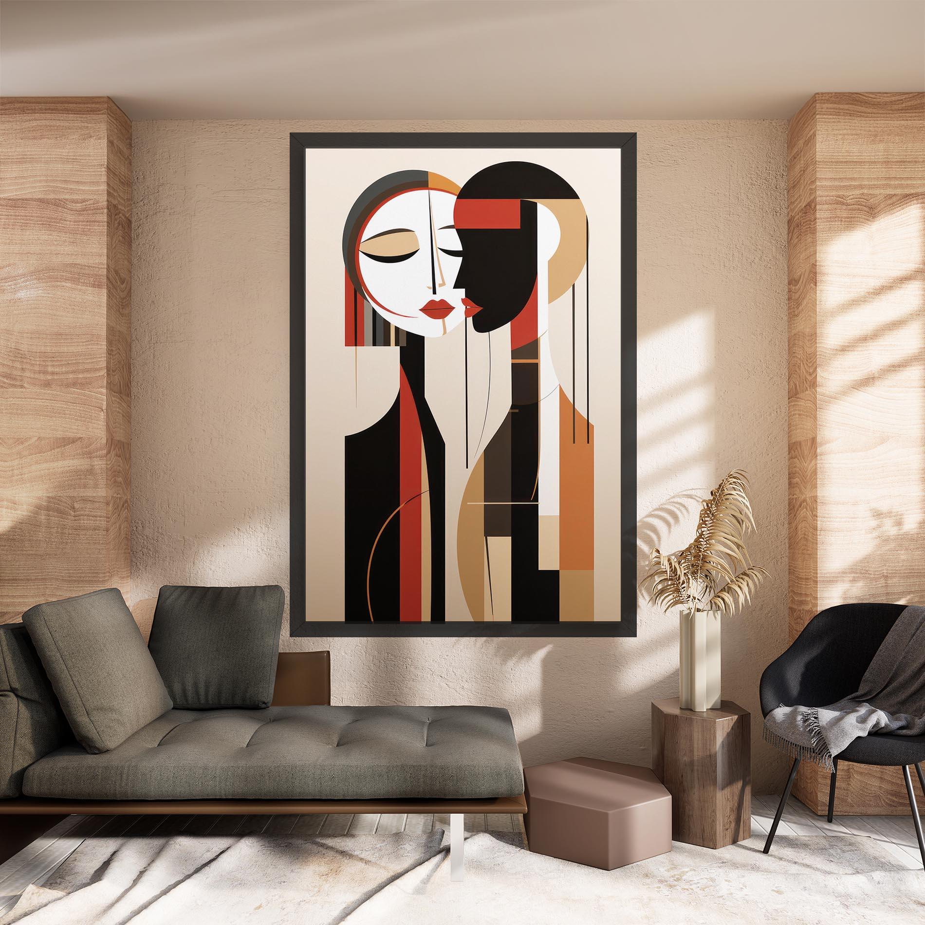 Leinwandbild Abstract Couple Kissing mockup 8