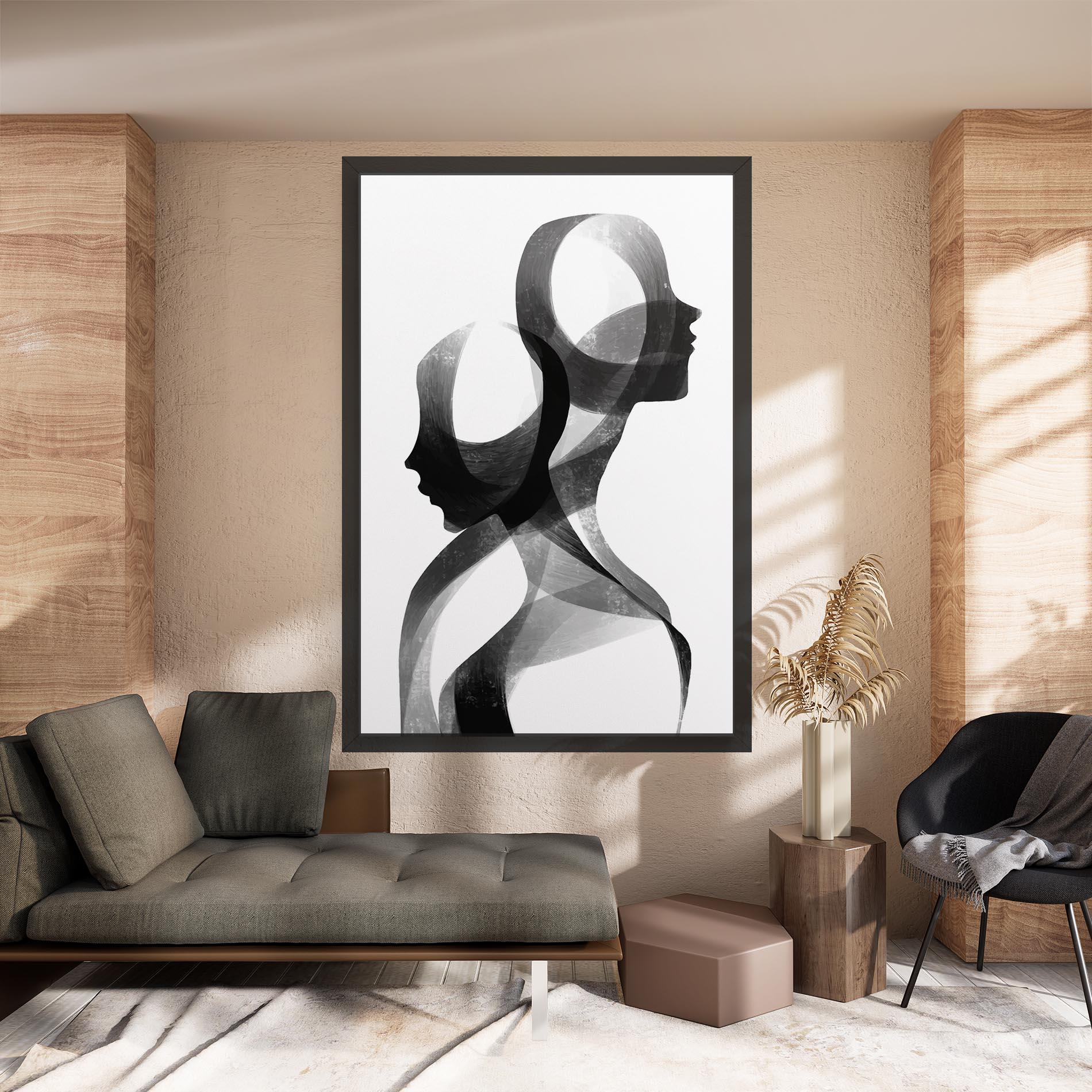 Leinwandbild Abstract Grey Couple mockup 8