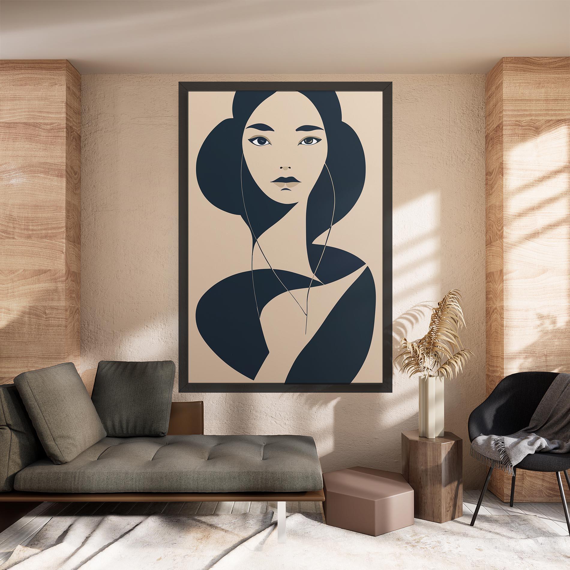 Leinwandbild Cream Blue Woman mockup 8