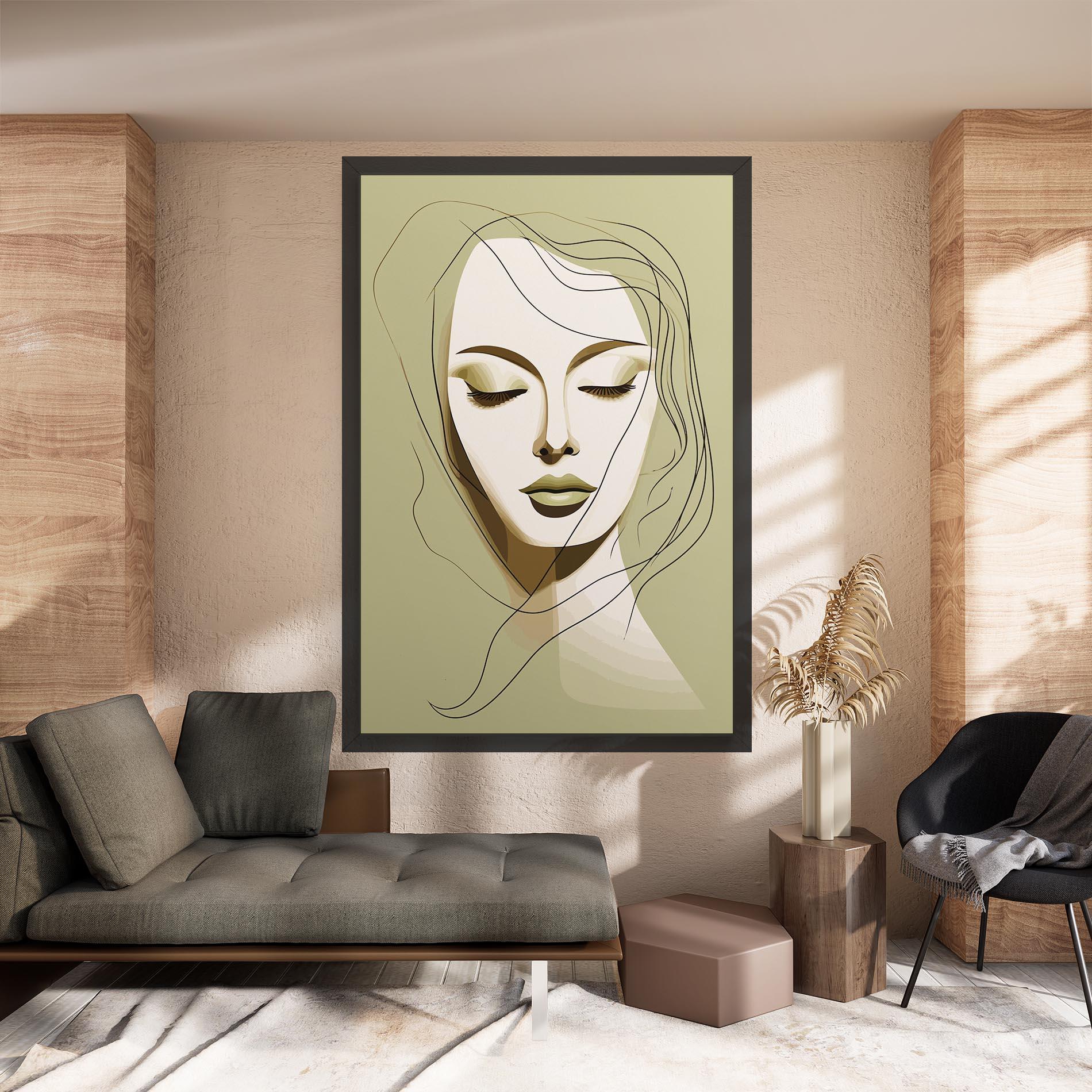 Leinwandbild Cream Womans Face mockup 8