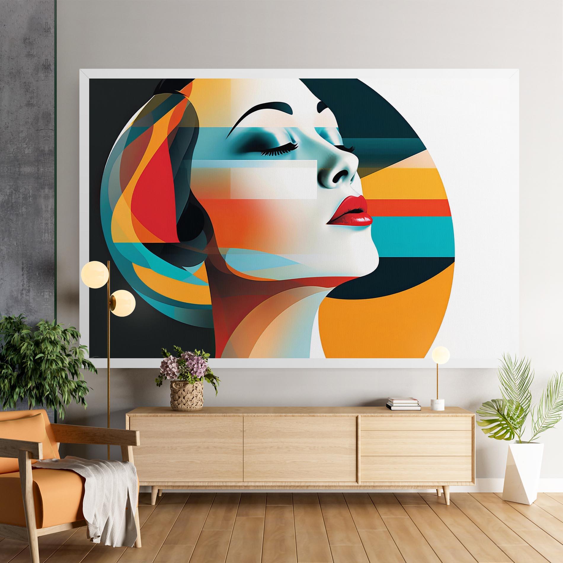 Leinwandbild Blue Abstract Makeup mockup 9