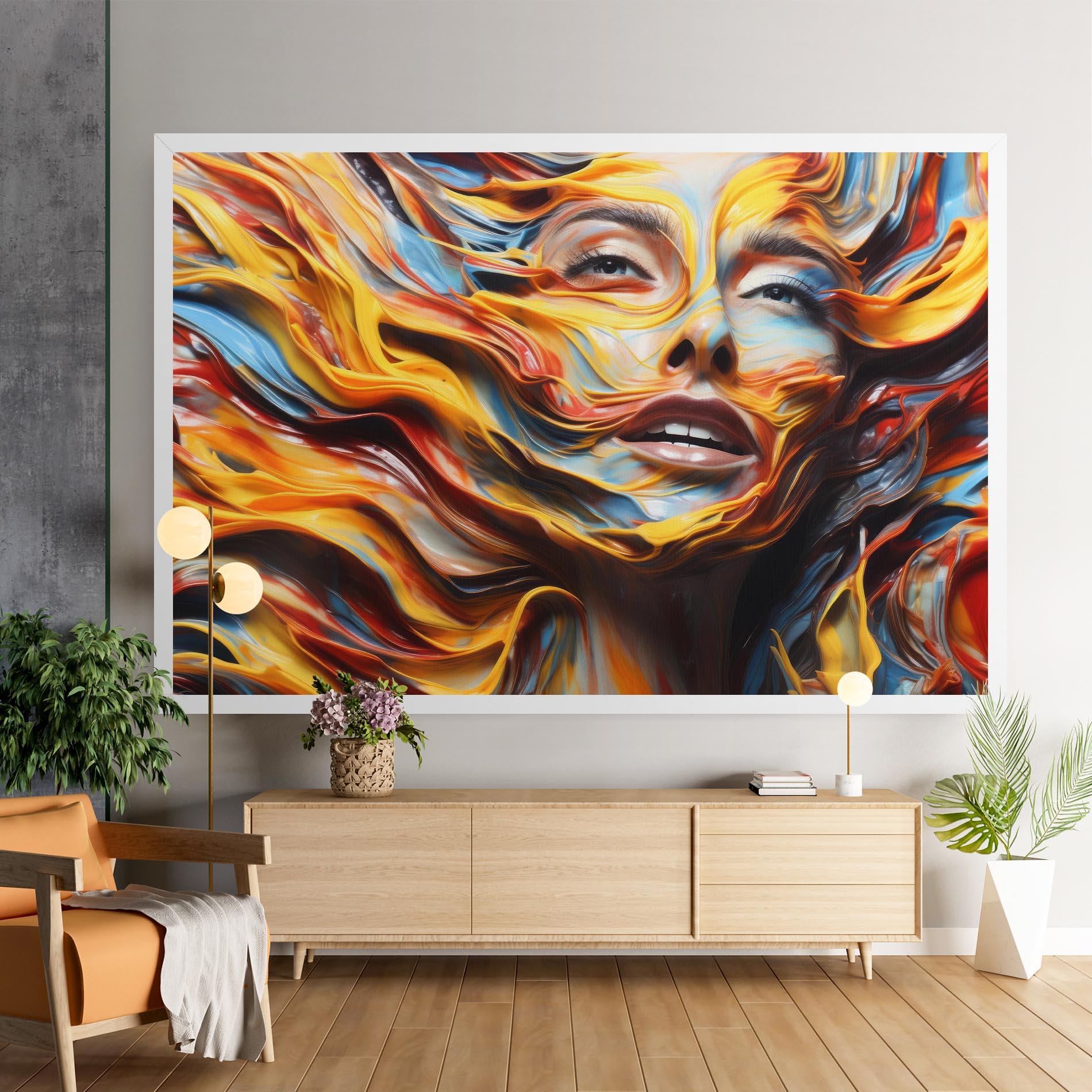 Leinwandbild Painted Woman mockup 9