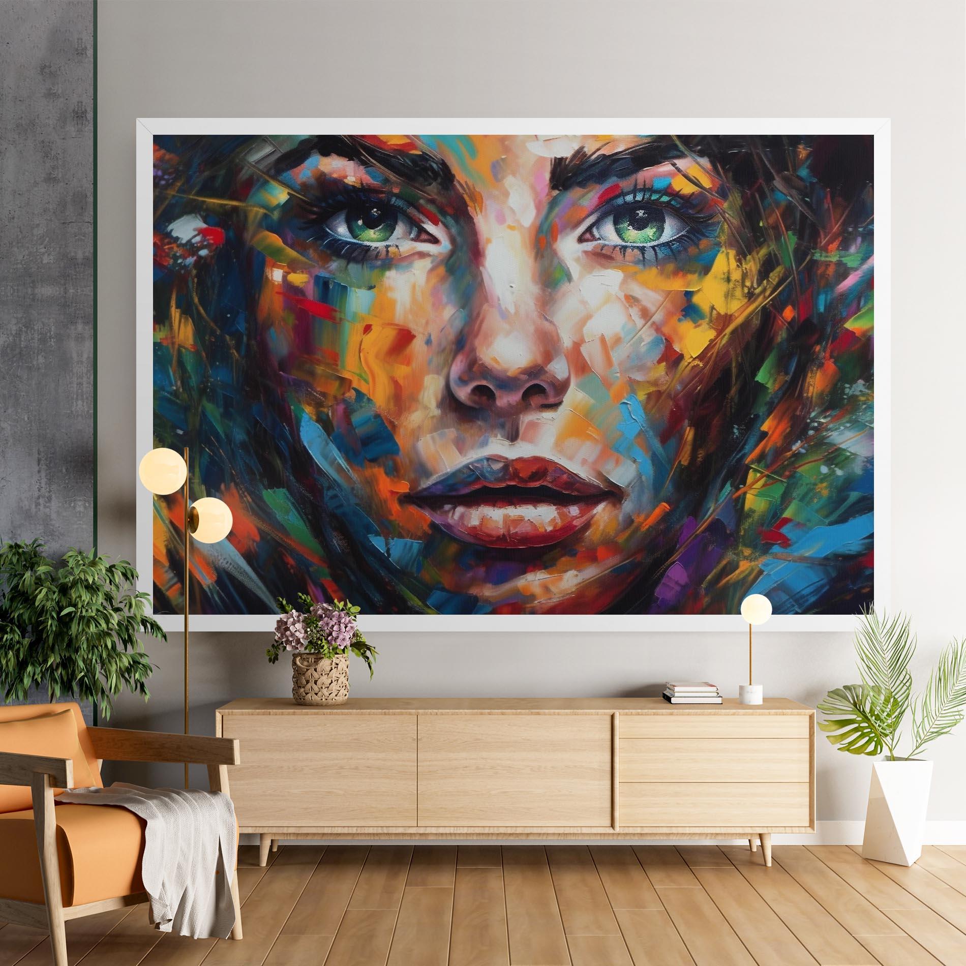 Leinwandbild Vibrant Color Woman Paint mockup 9