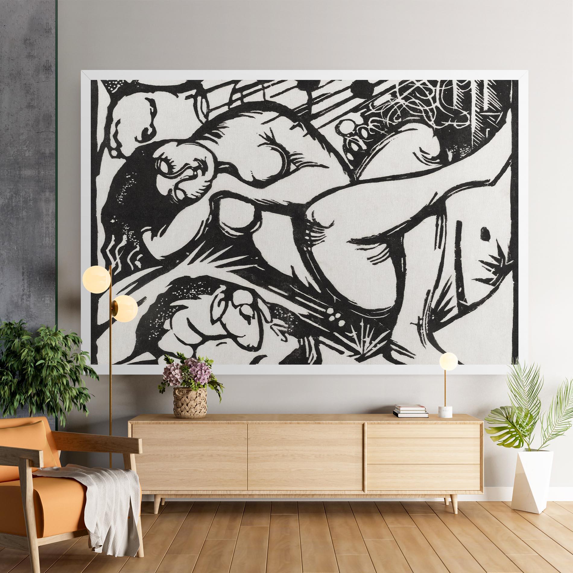 Leinwandbild Woman Drawing mockup 9