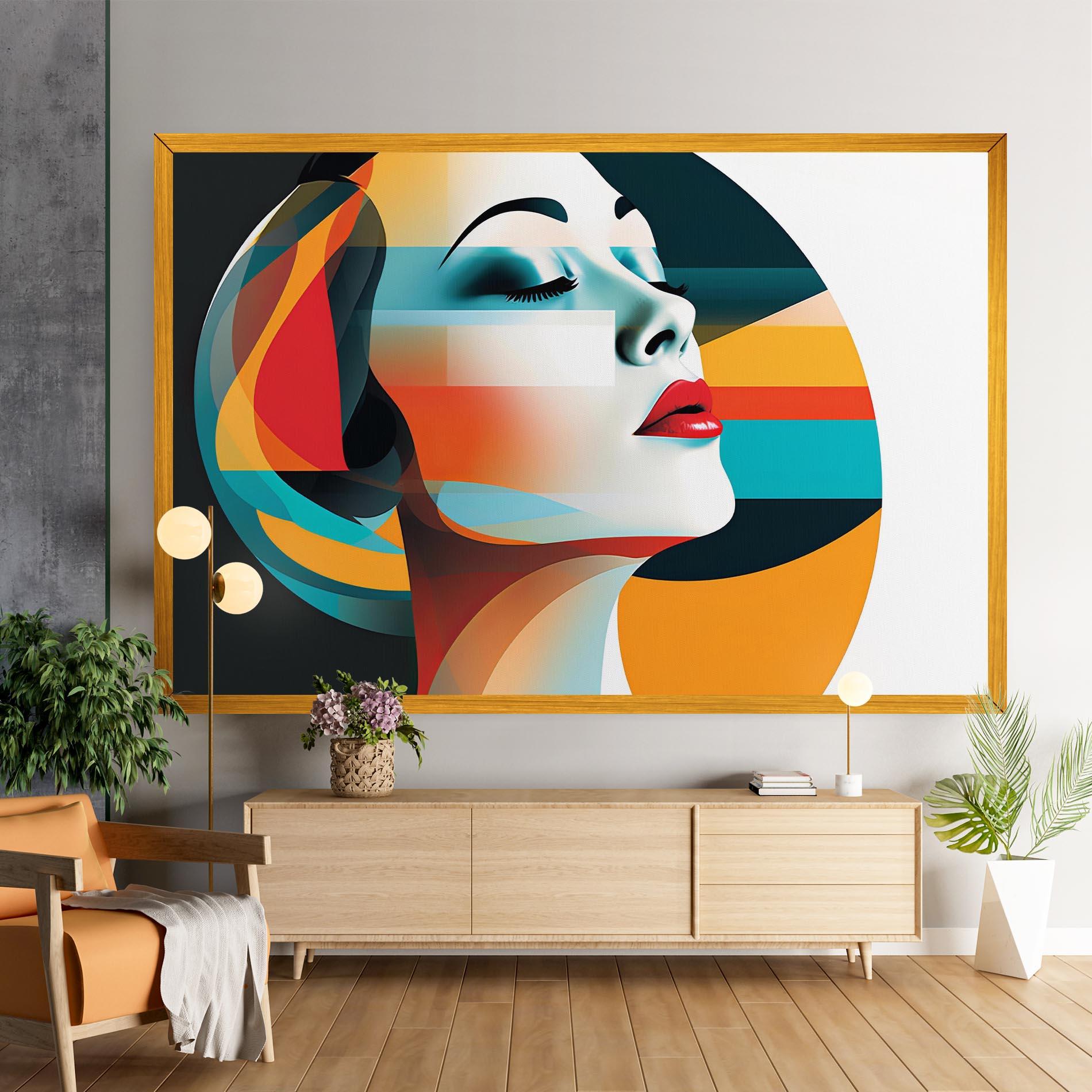 Leinwandbild Blue Abstract Makeup mockup 9