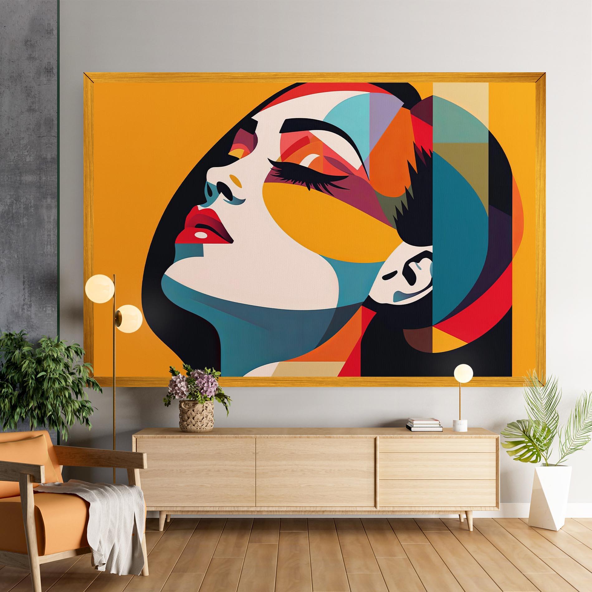 Leinwandbild Dreamy Yellow Female mockup 9