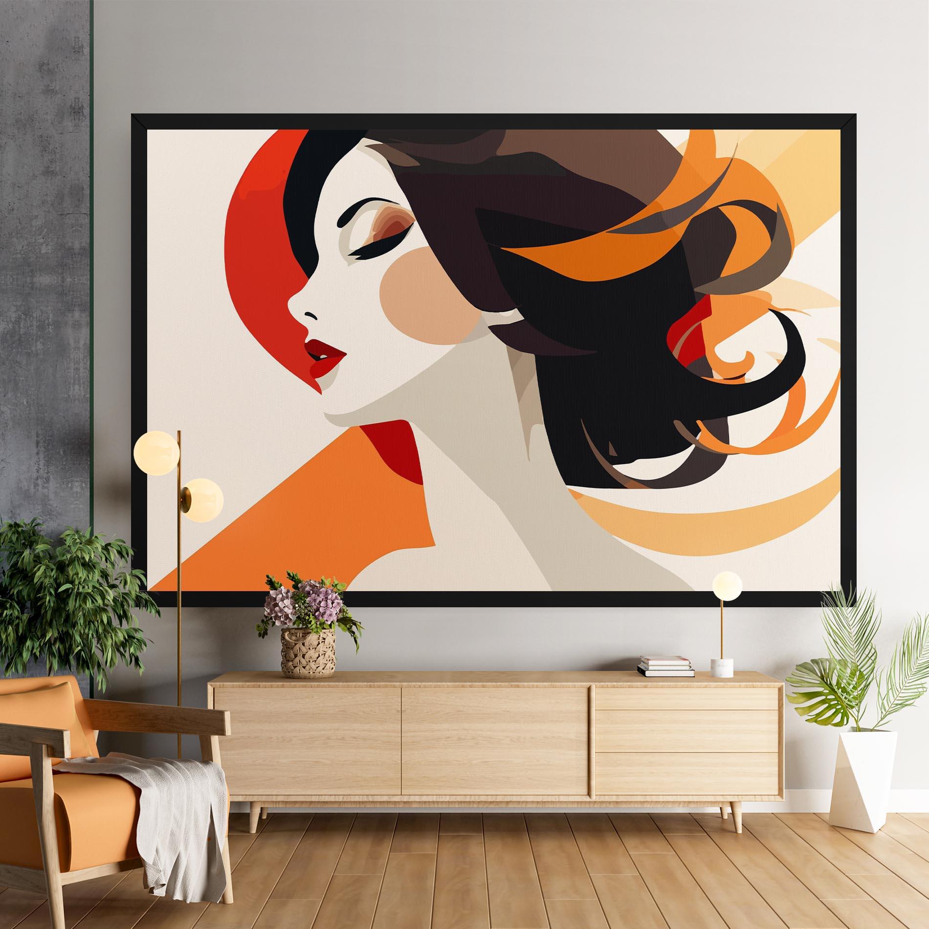 Leinwandbild Abstract Autumn Woman mockup 9