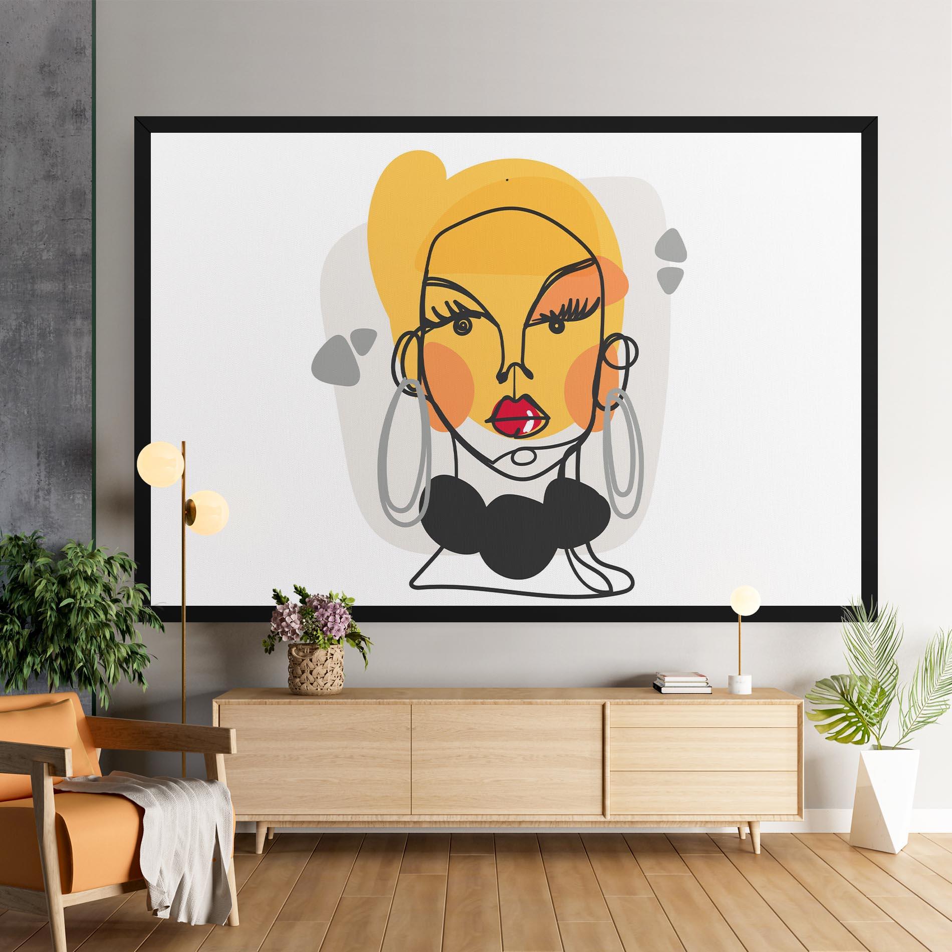 Leinwandbild Abstract Blonde Face mockup 9