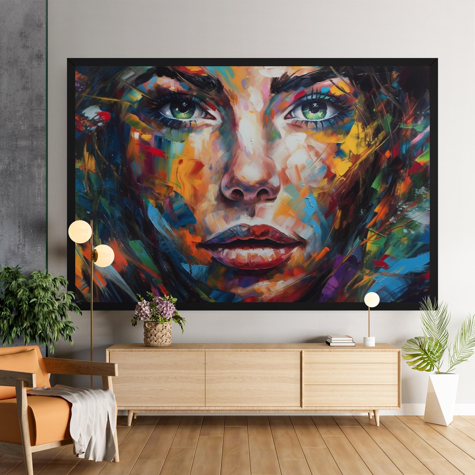 Leinwandbild Vibrant Color Woman Paint mockup 9