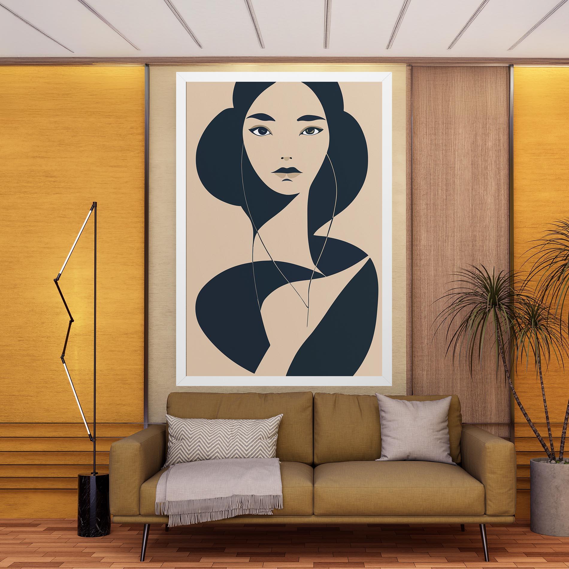 Leinwandbild Cream Blue Woman mockup 9