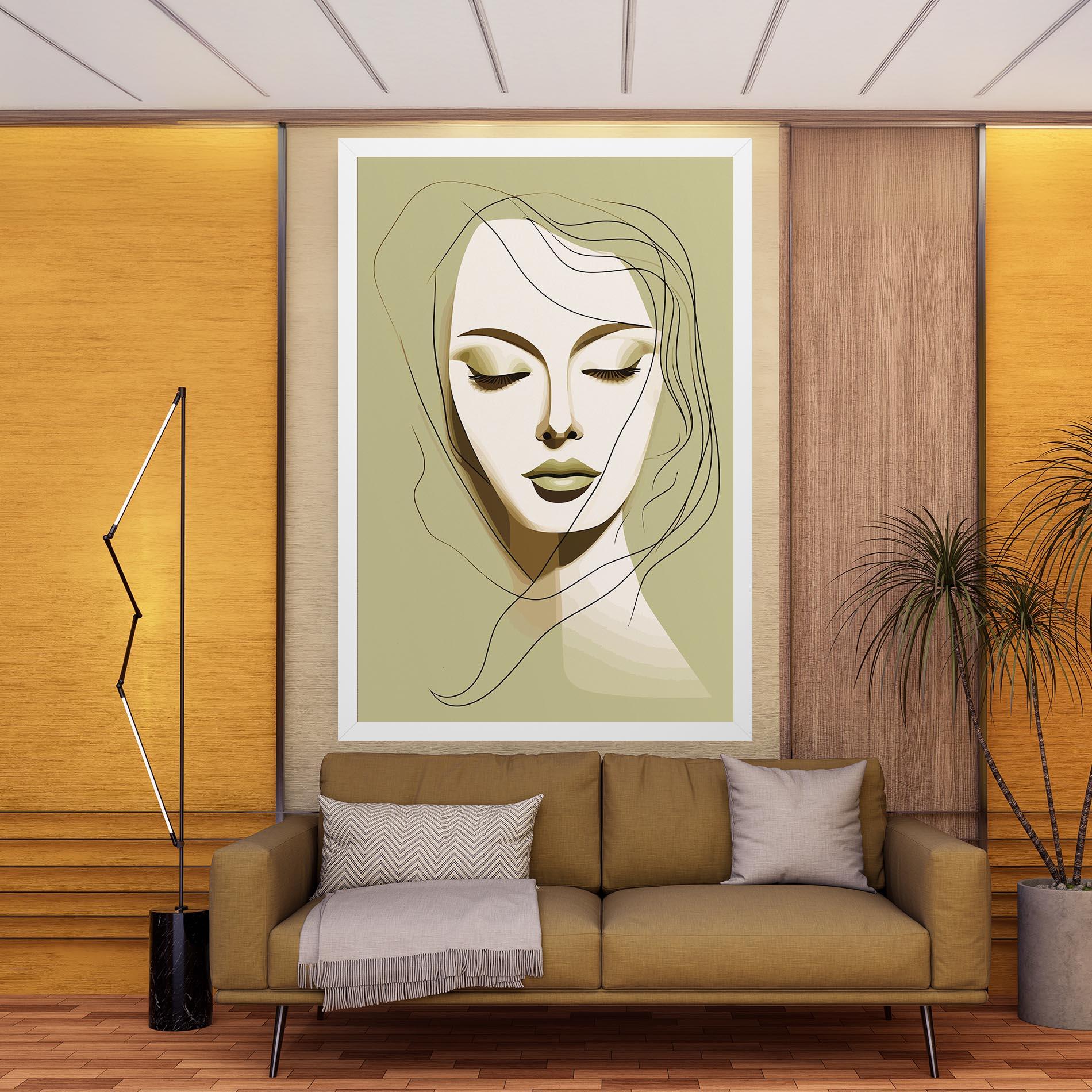 Leinwandbild Cream Womans Face mockup 9