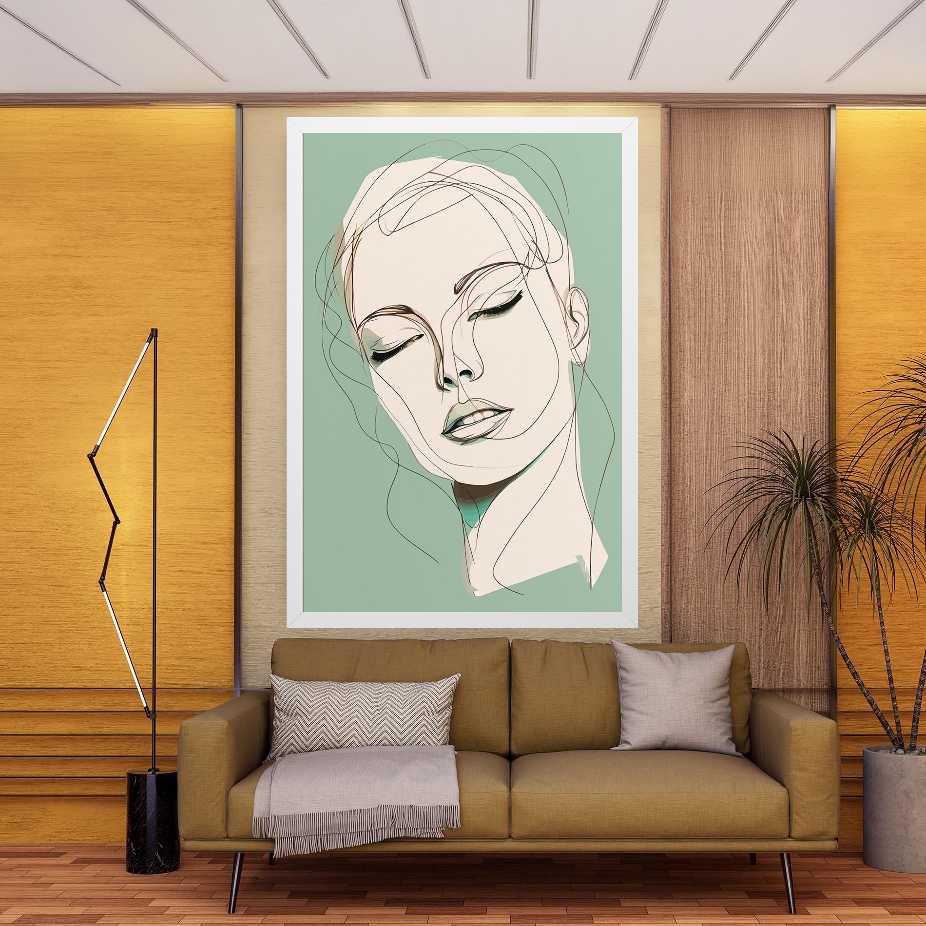 Leinwandbild Green White Face mockup 9