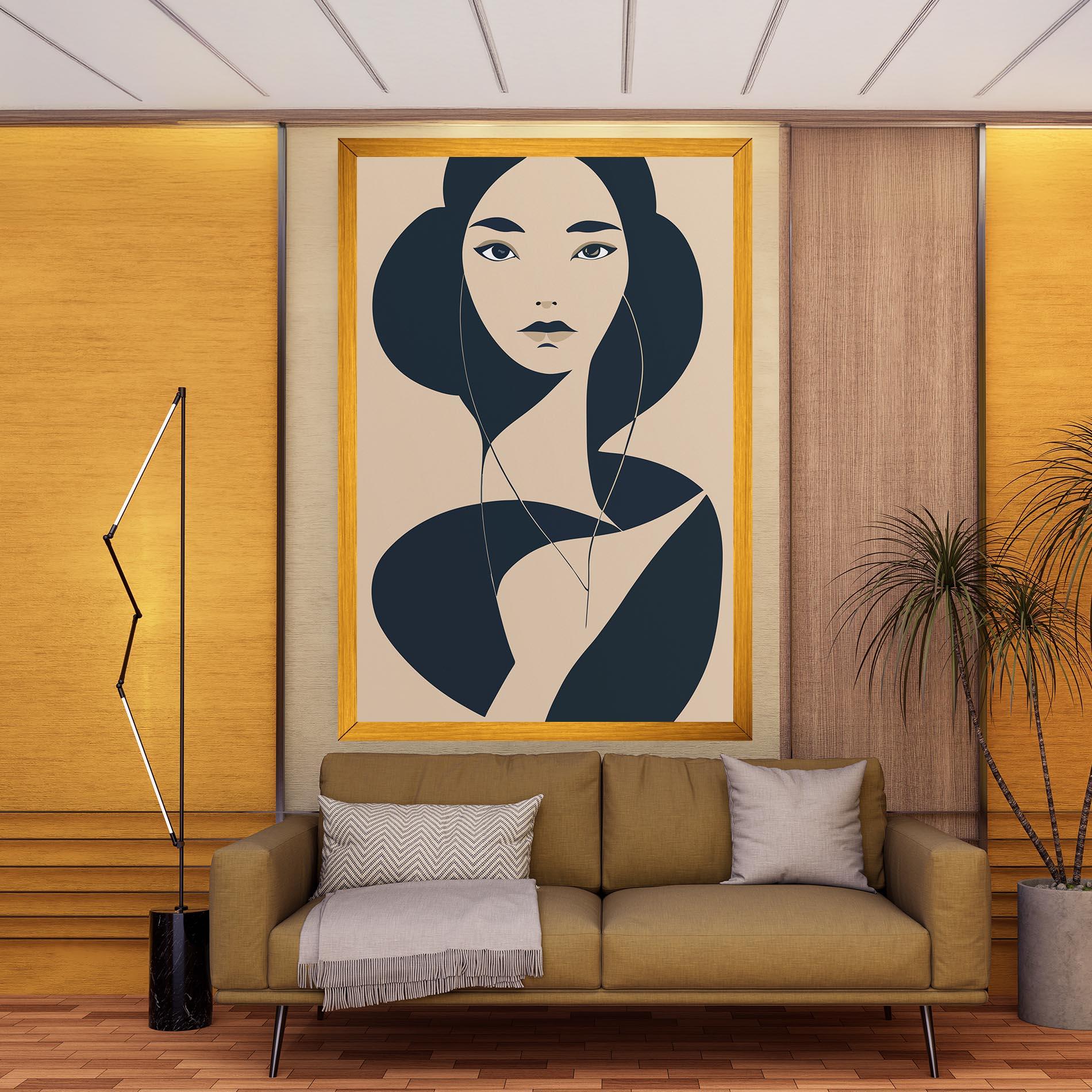 Leinwandbild Cream Blue Woman mockup 9