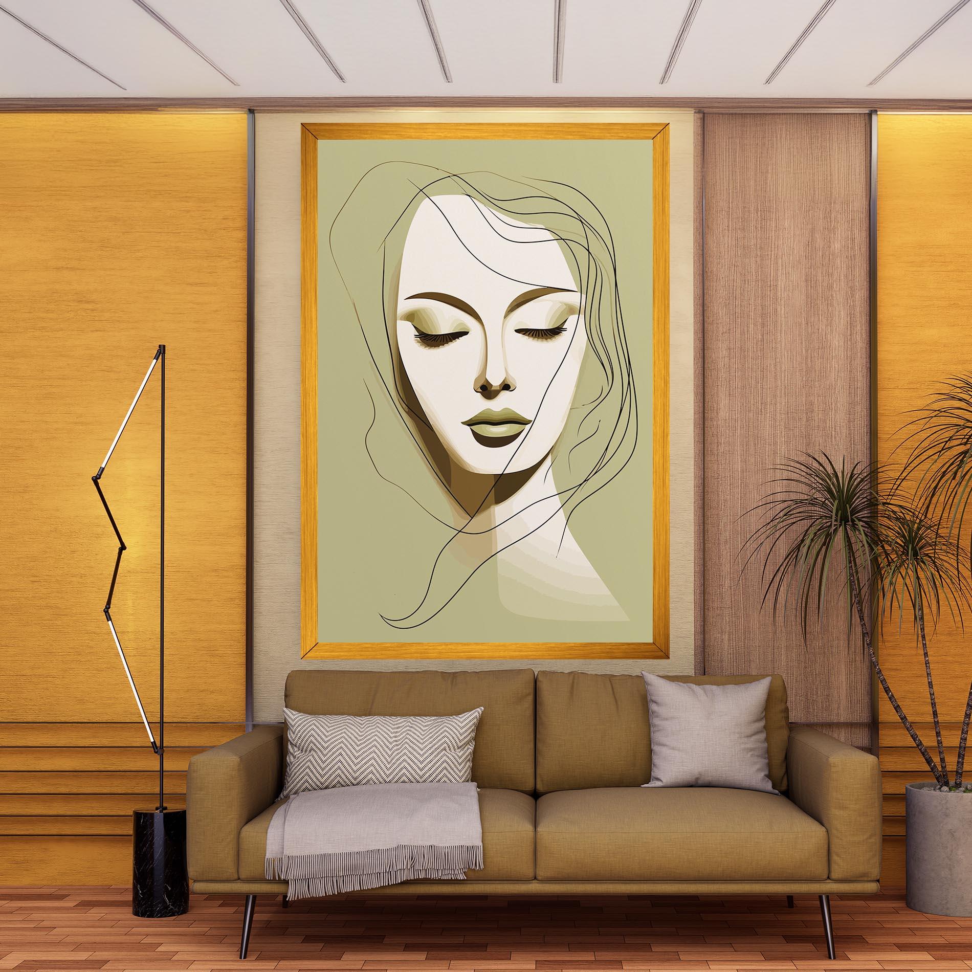 Leinwandbild Cream Womans Face mockup 9
