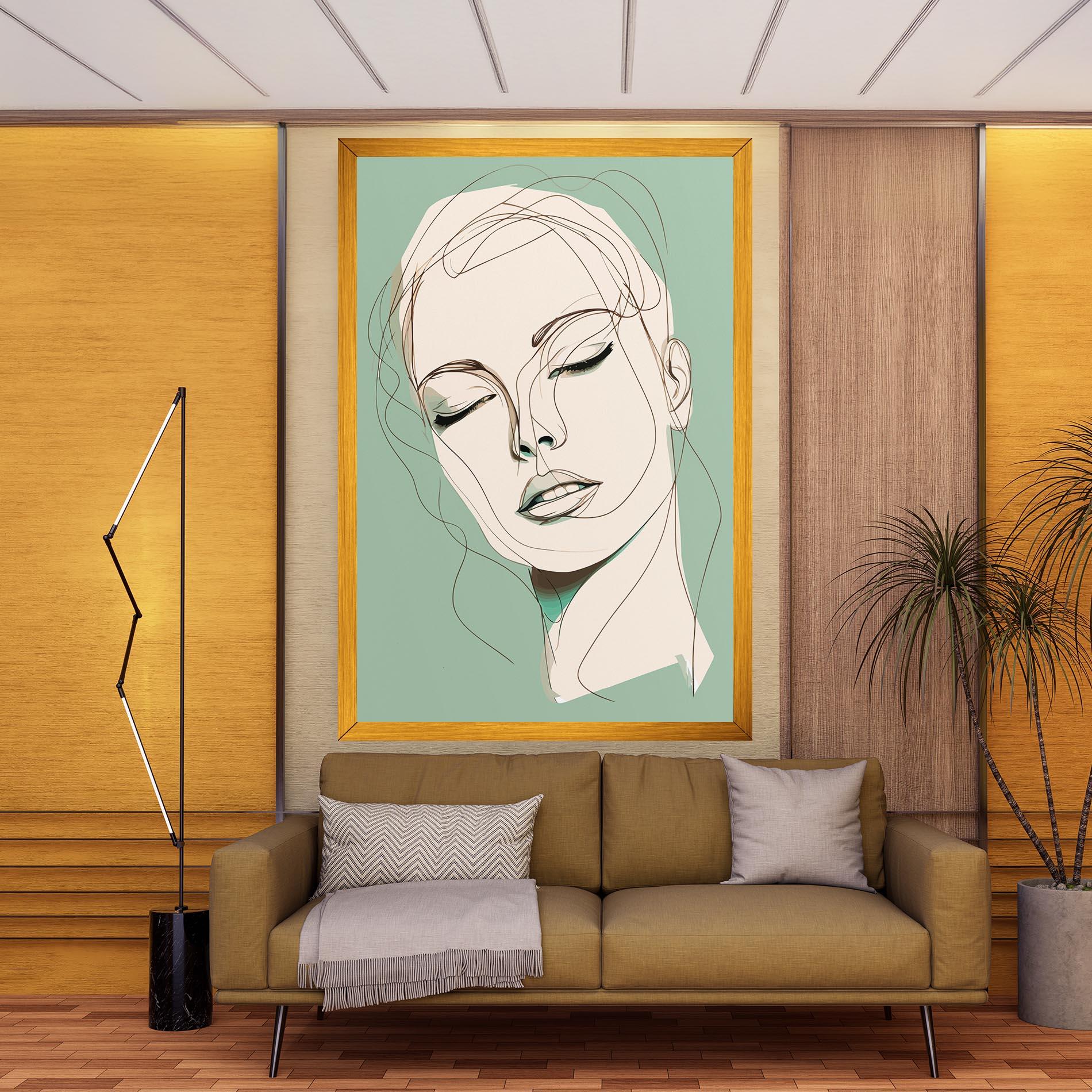 Leinwandbild Green White Face mockup 9