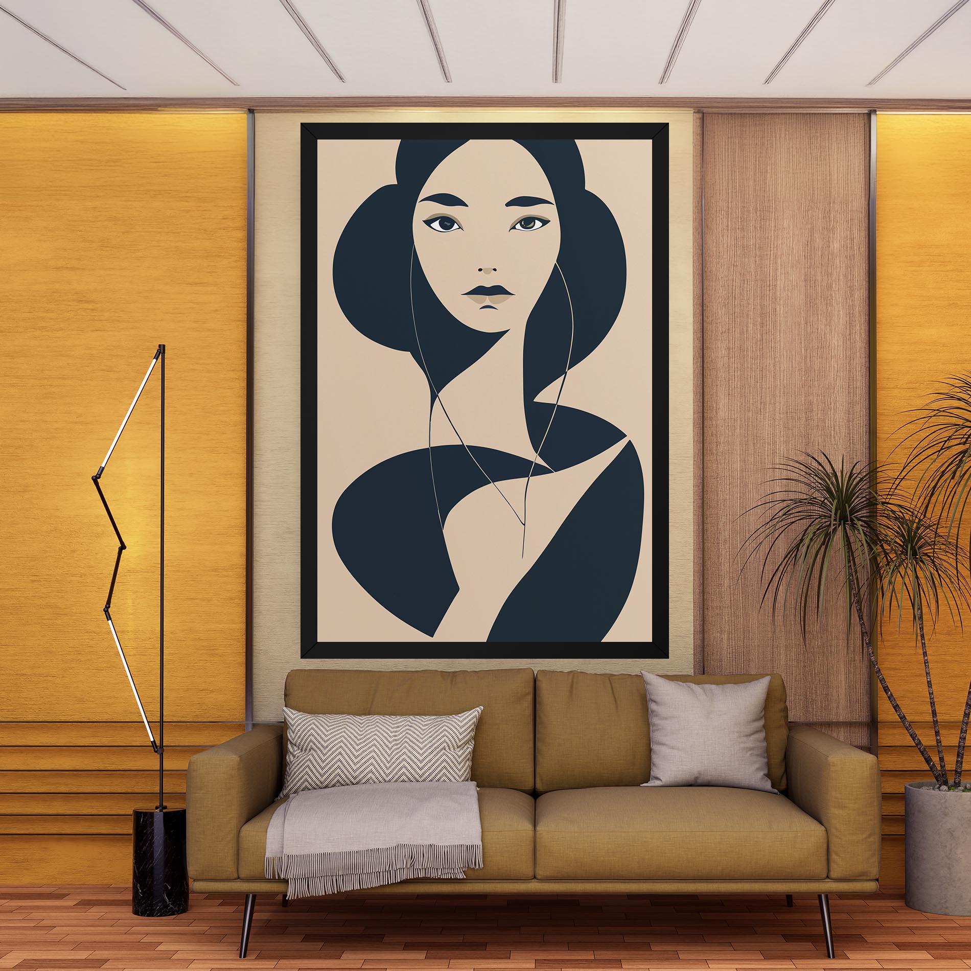 Leinwandbild Cream Blue Woman mockup 9