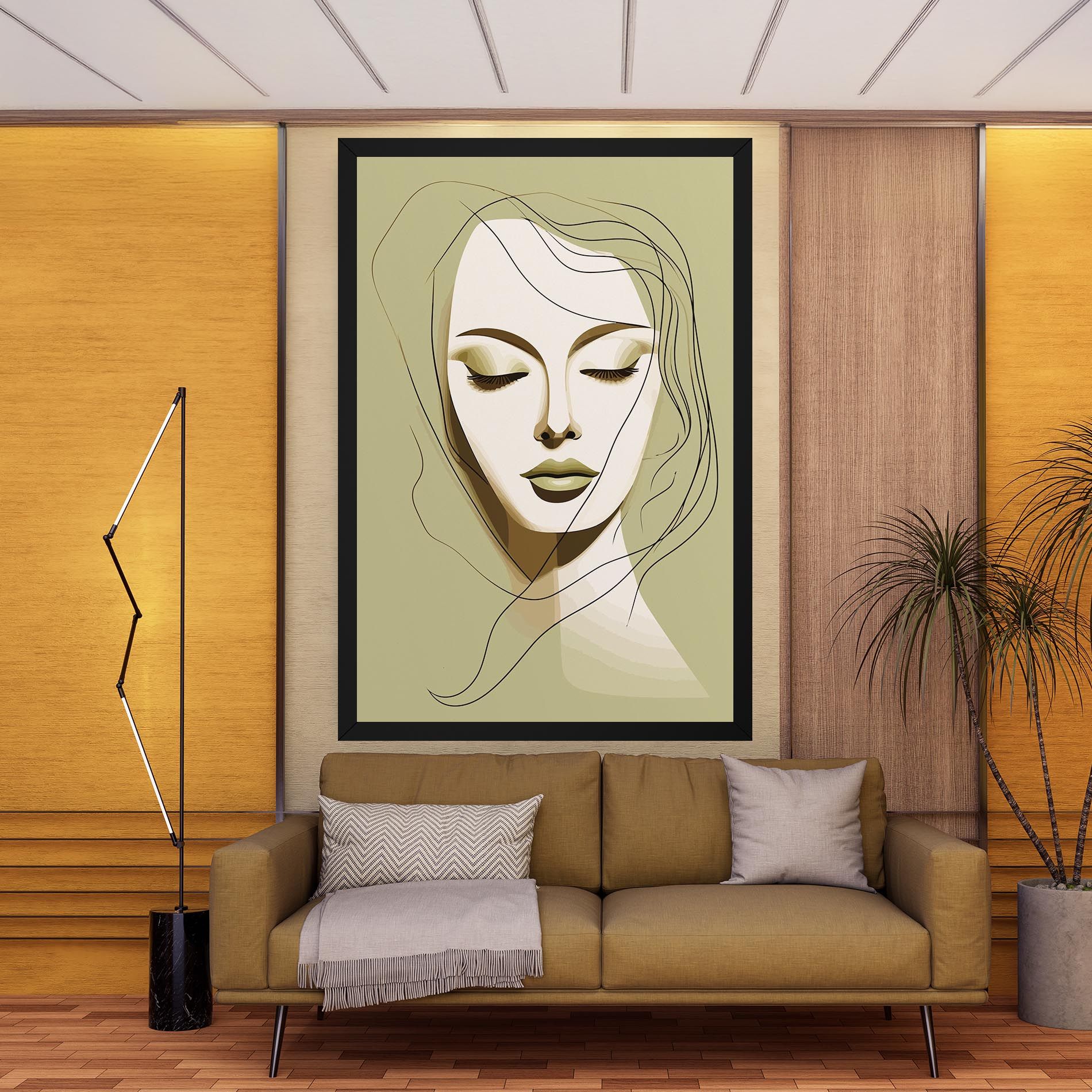 Cream Womans Face mockup 9