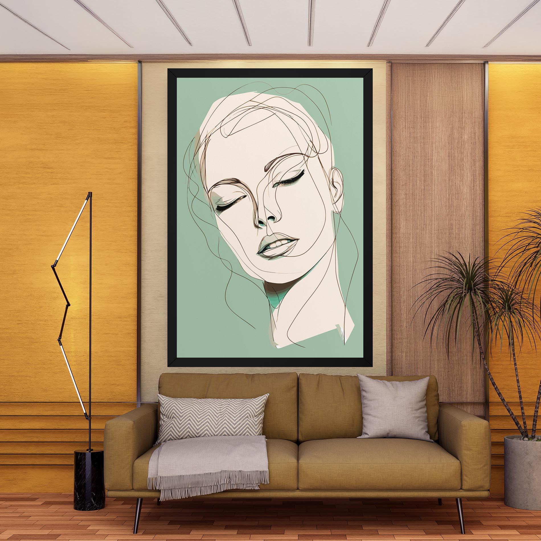 Leinwandbild Green White Face mockup 9