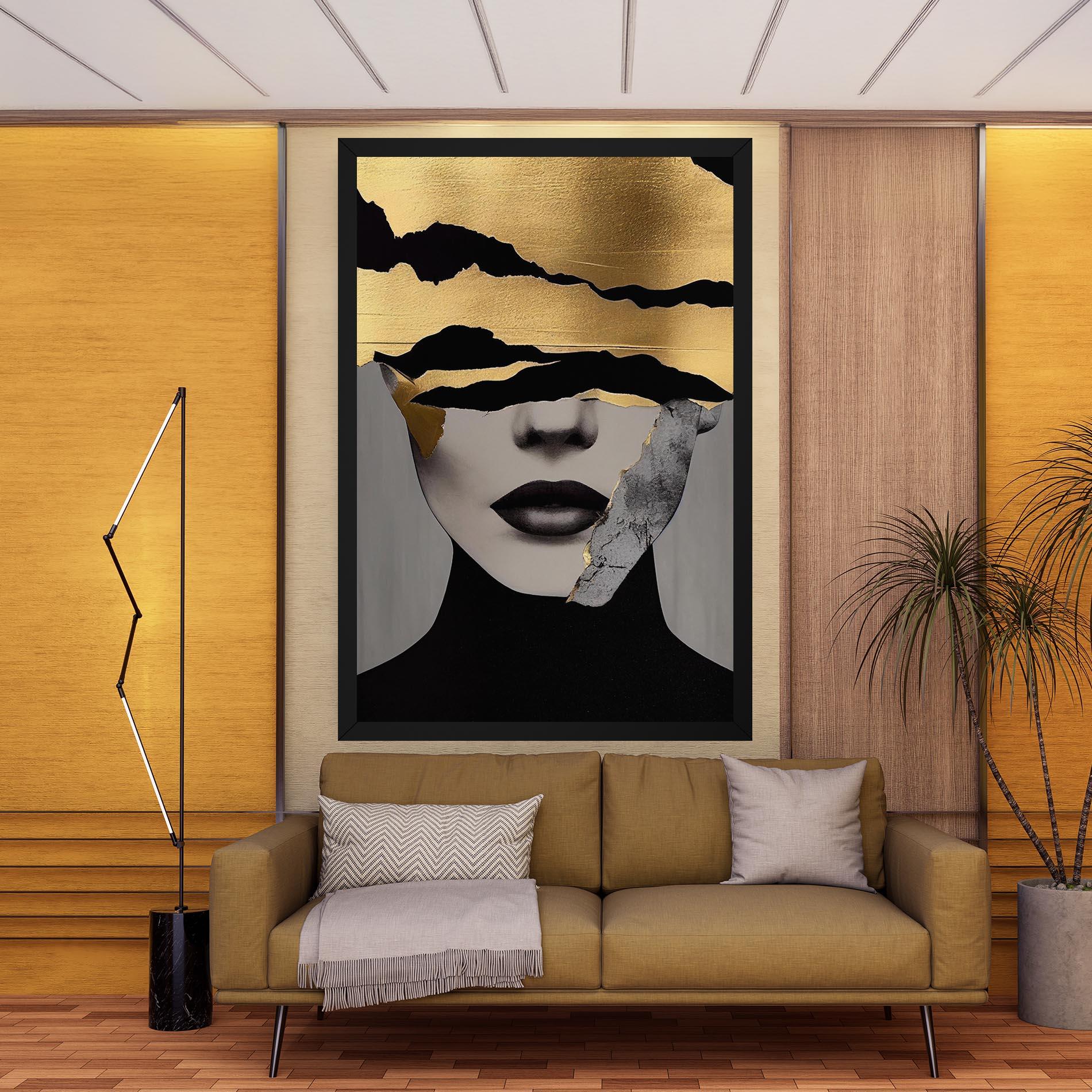 Leinwandbild Modern Golden Paint mockup 9