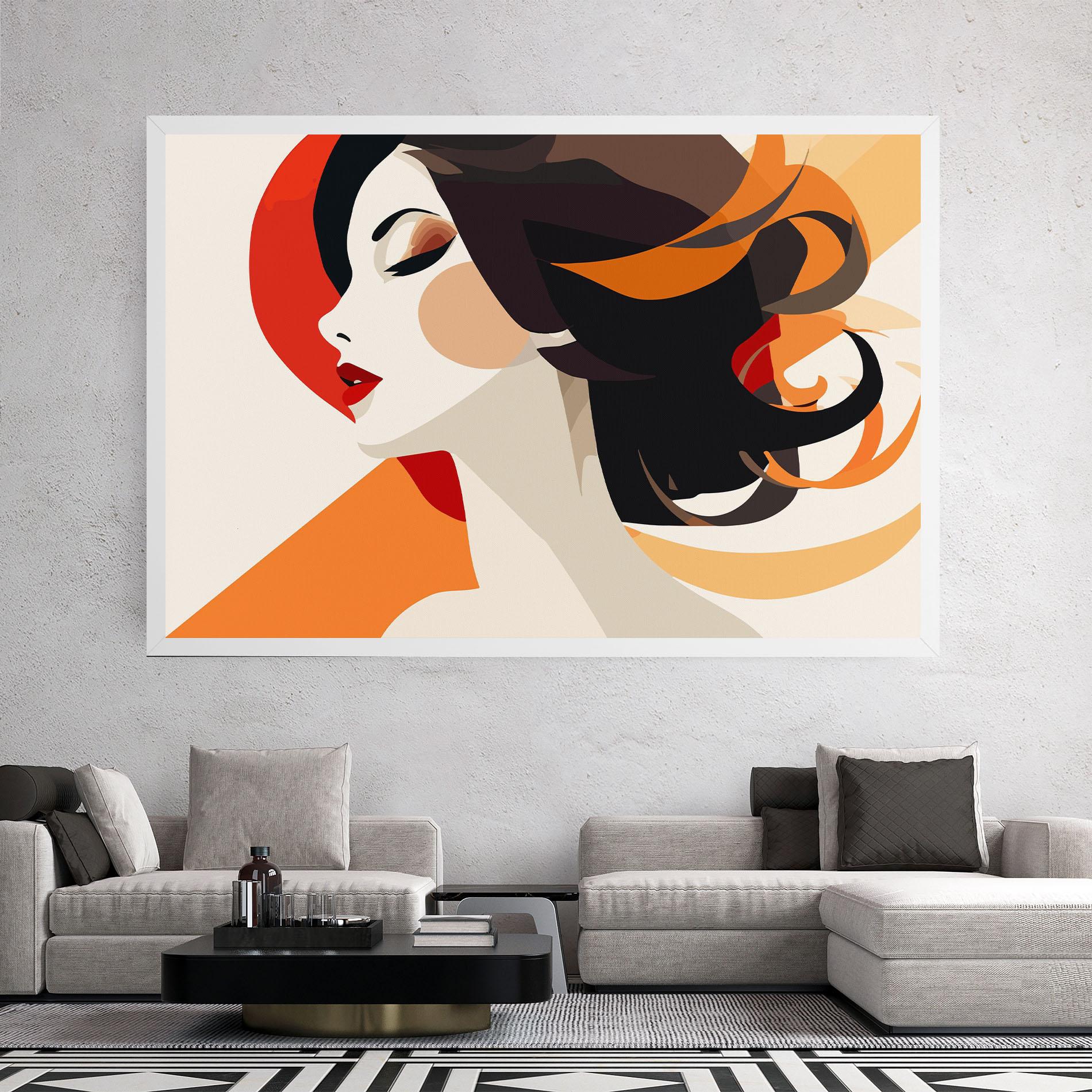 Leinwandbild Abstract Autumn Woman mockup 2