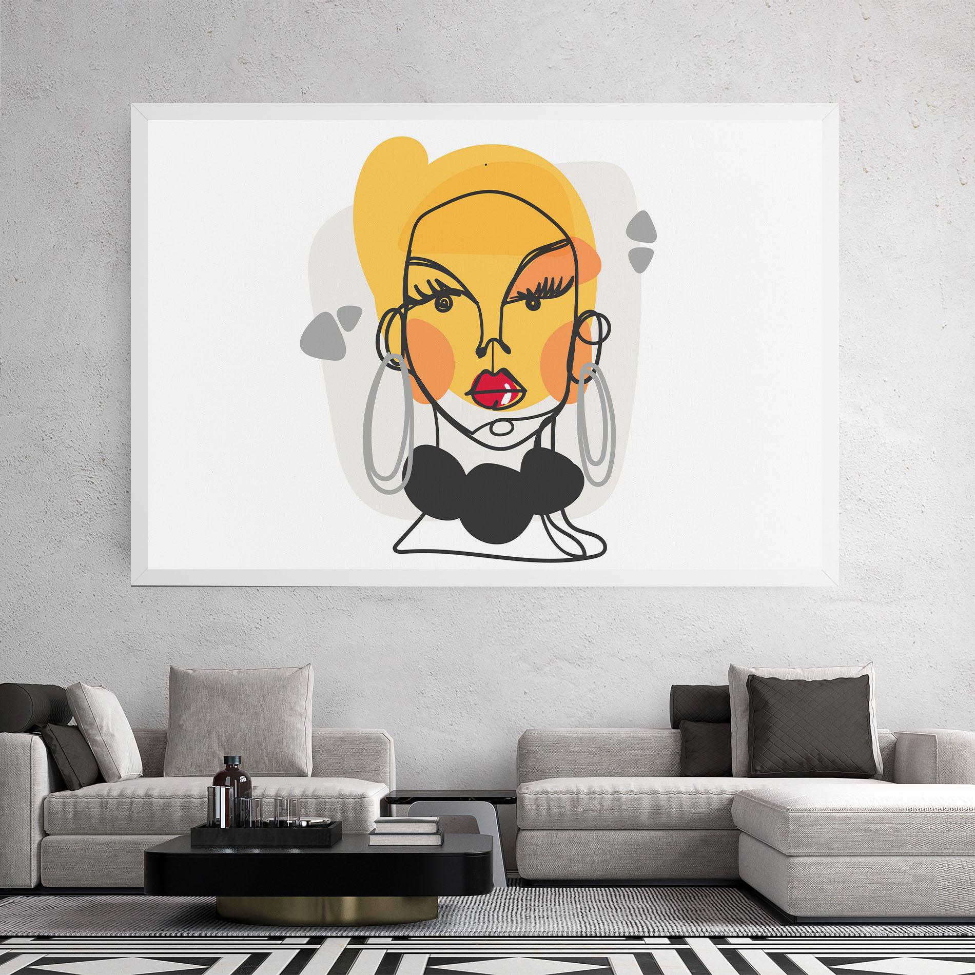 Leinwandbild Abstract Blonde Face mockup 2