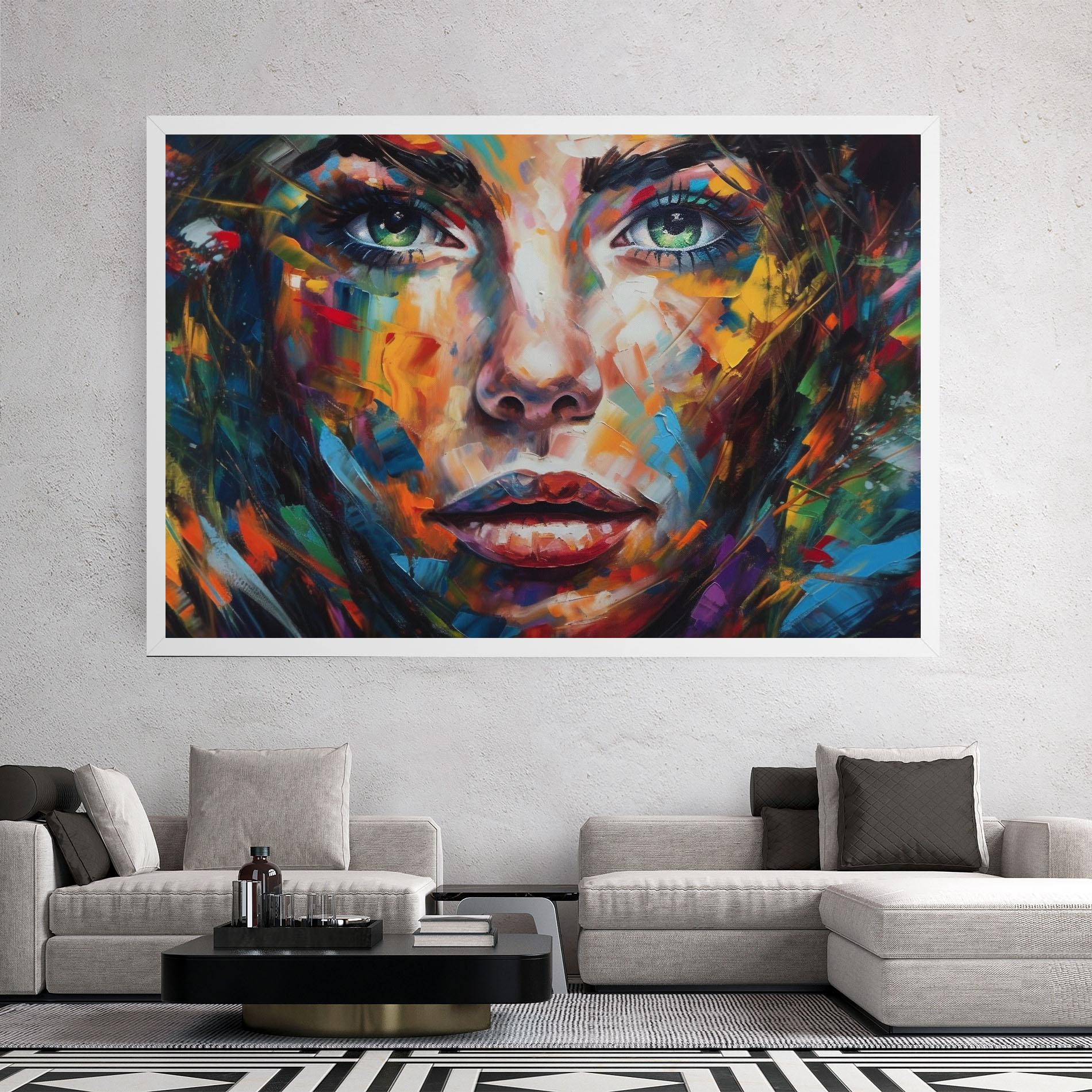 Leinwandbild Vibrant Color Woman Paint mockup 2