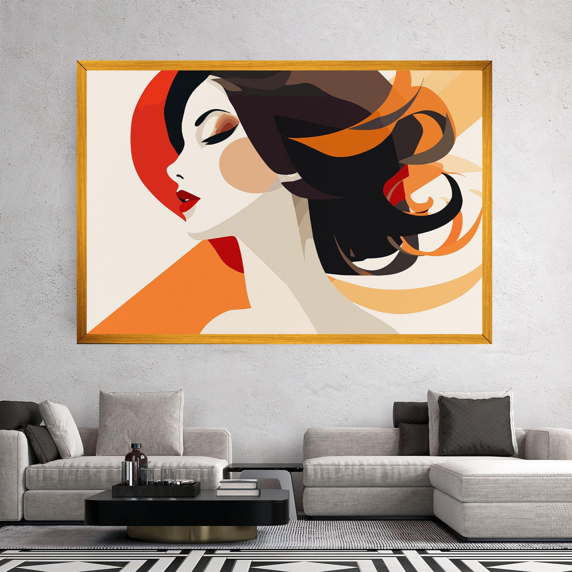 Leinwandbild Abstract Autumn Woman mockup 2
