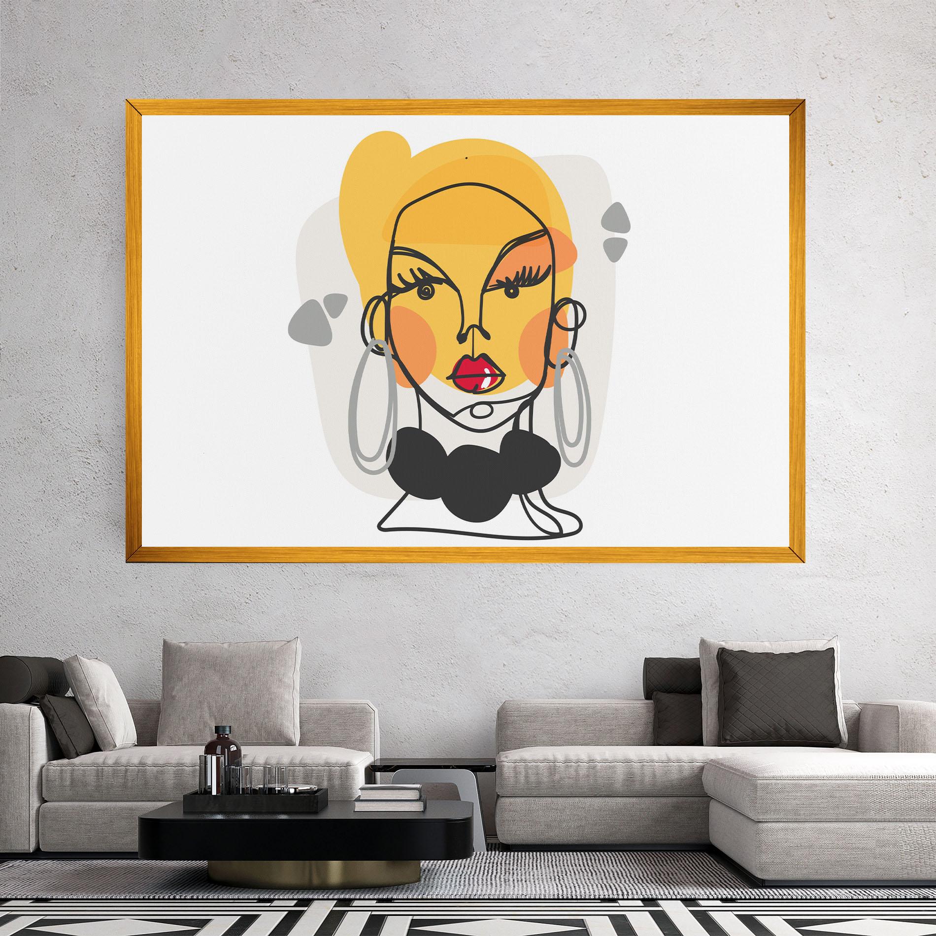 Leinwandbild Abstract Blonde Face mockup 2