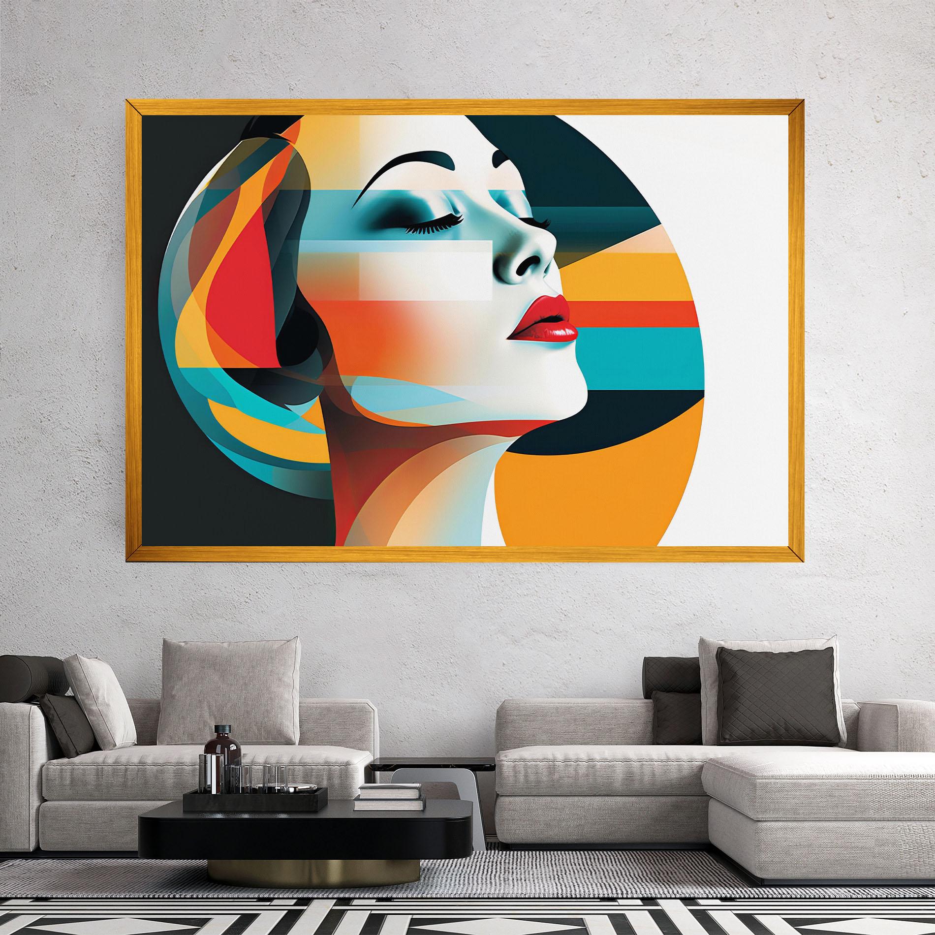 Leinwandbild Blue Abstract Makeup mockup 2