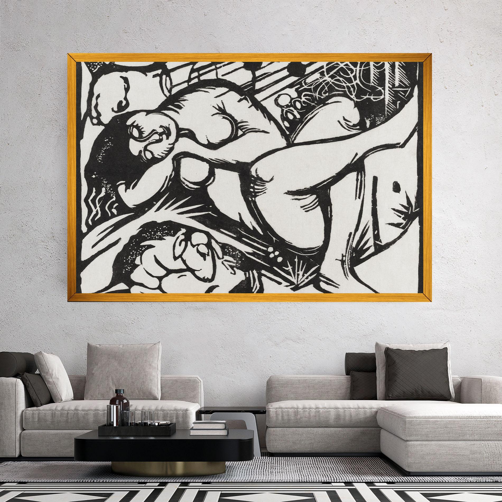 Leinwandbild Woman Drawing mockup 2