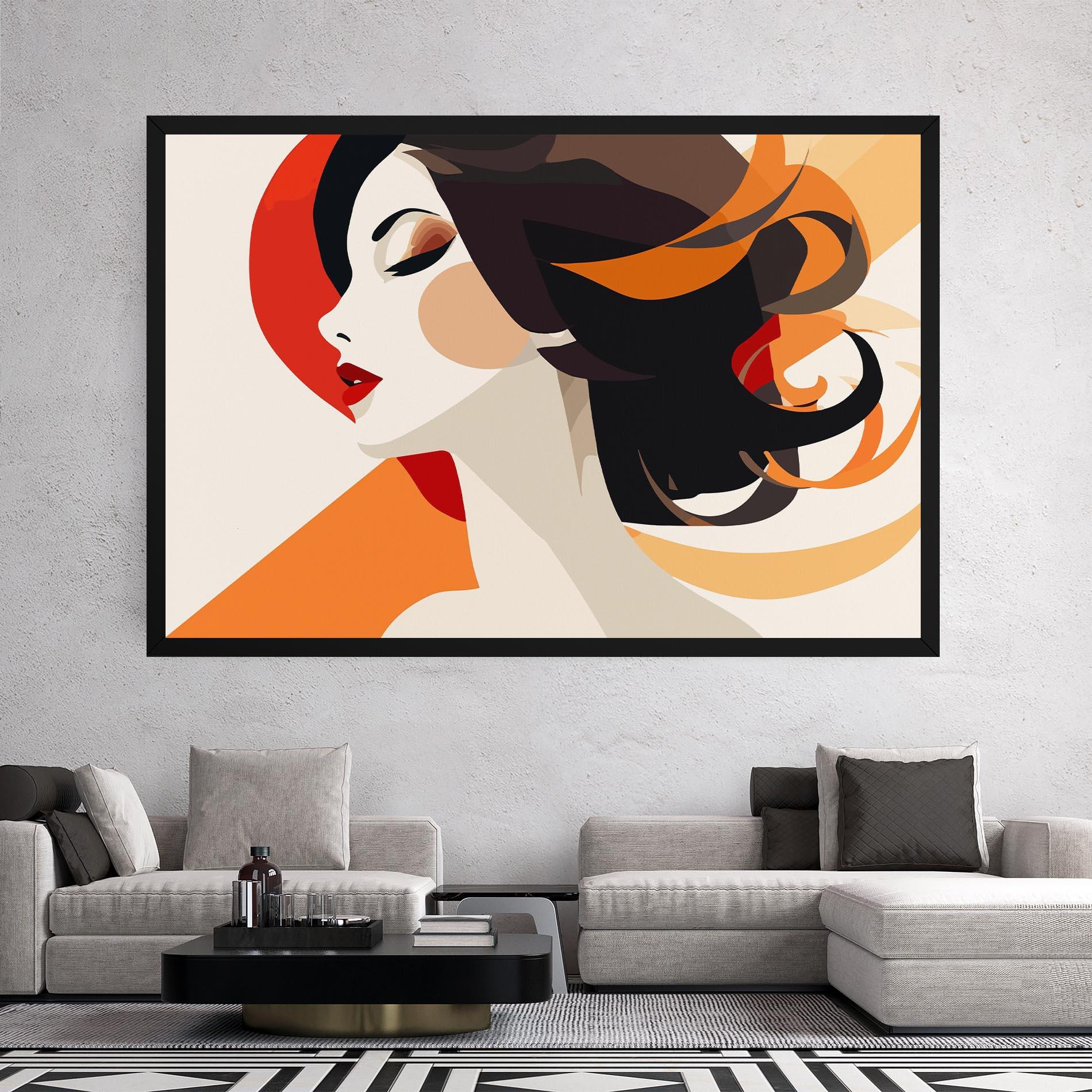 Leinwandbild Abstract Autumn Woman mockup 2