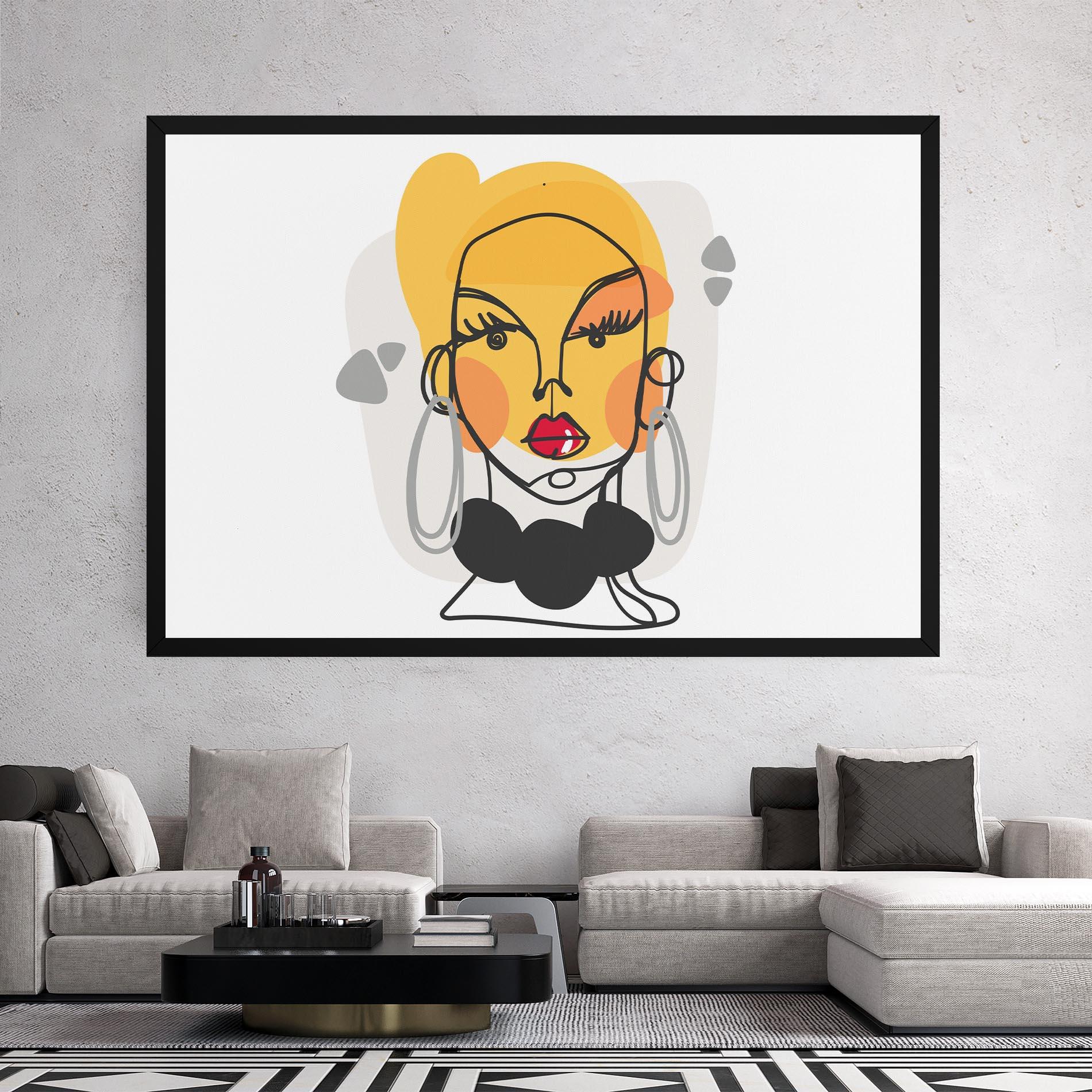 Leinwandbild Abstract Blonde Face mockup 2