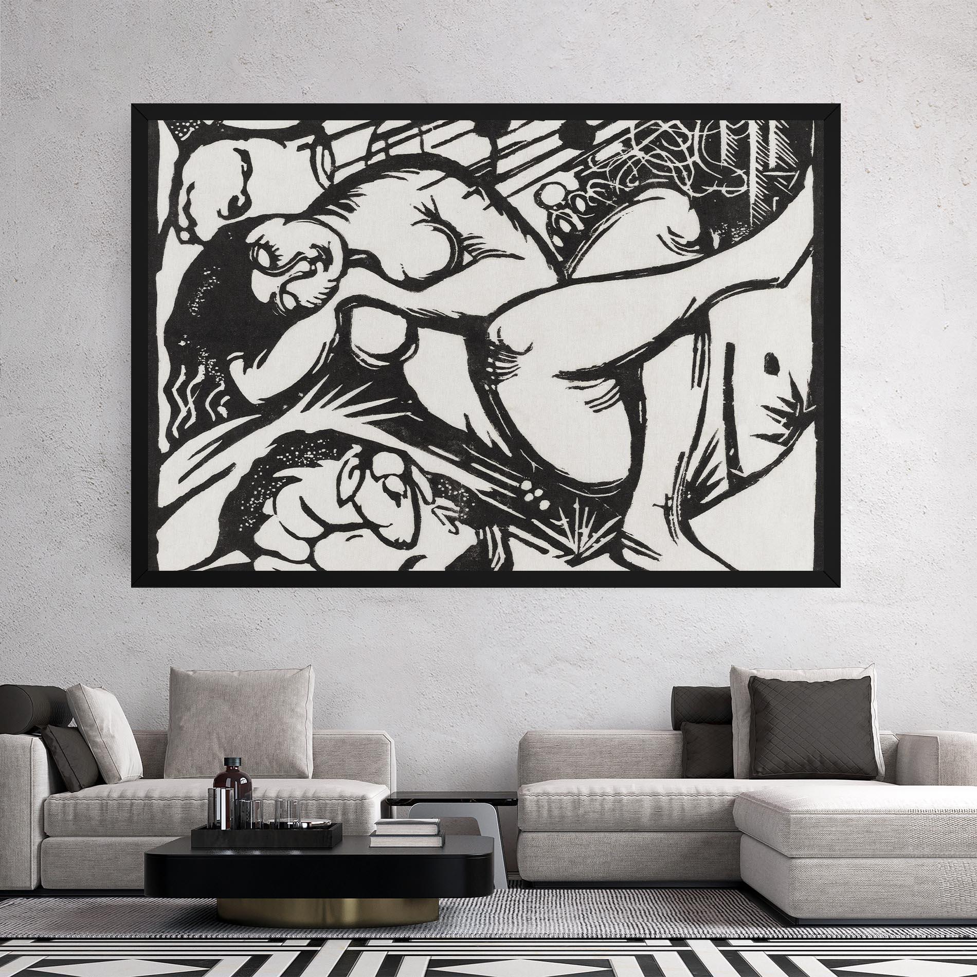 Leinwandbild Woman Drawing mockup 2