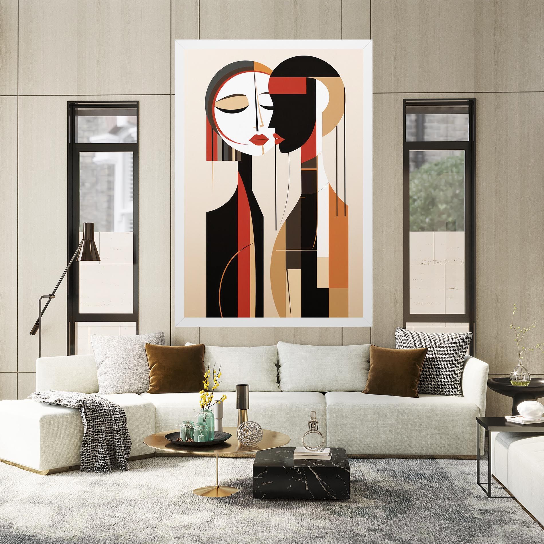 Abstract Couple Kissing mockup 2