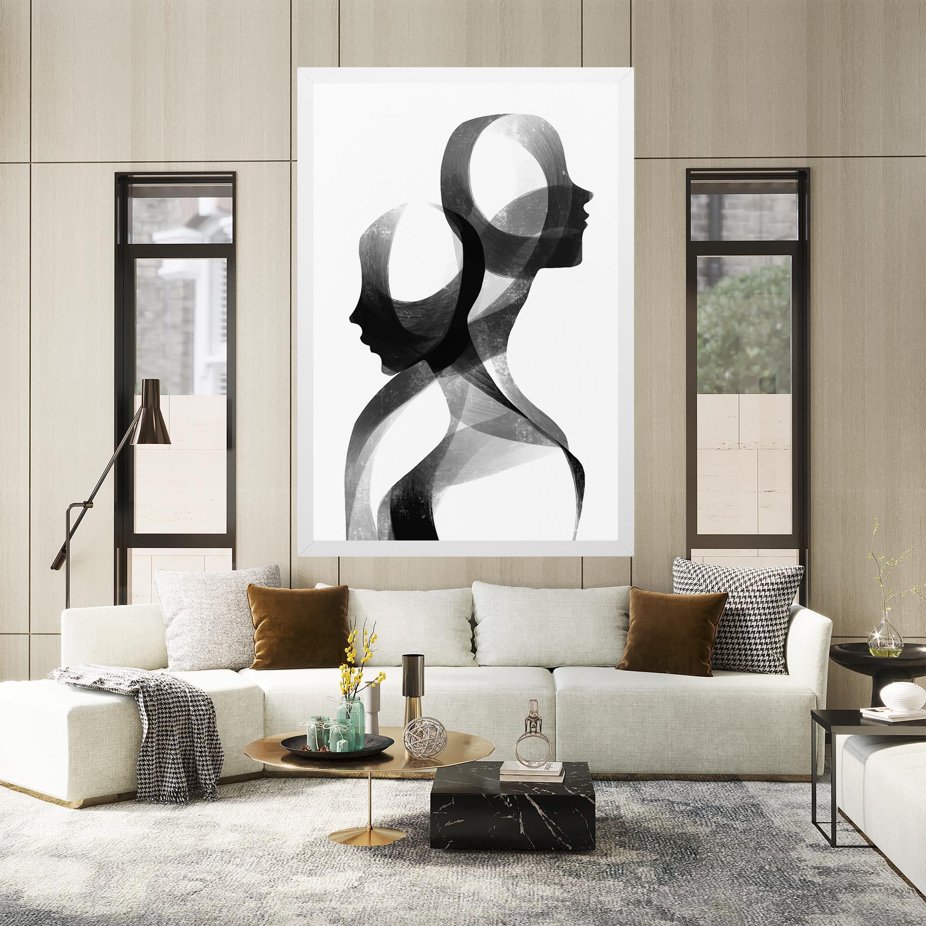 Leinwandbild Abstract Grey Couple mockup 2