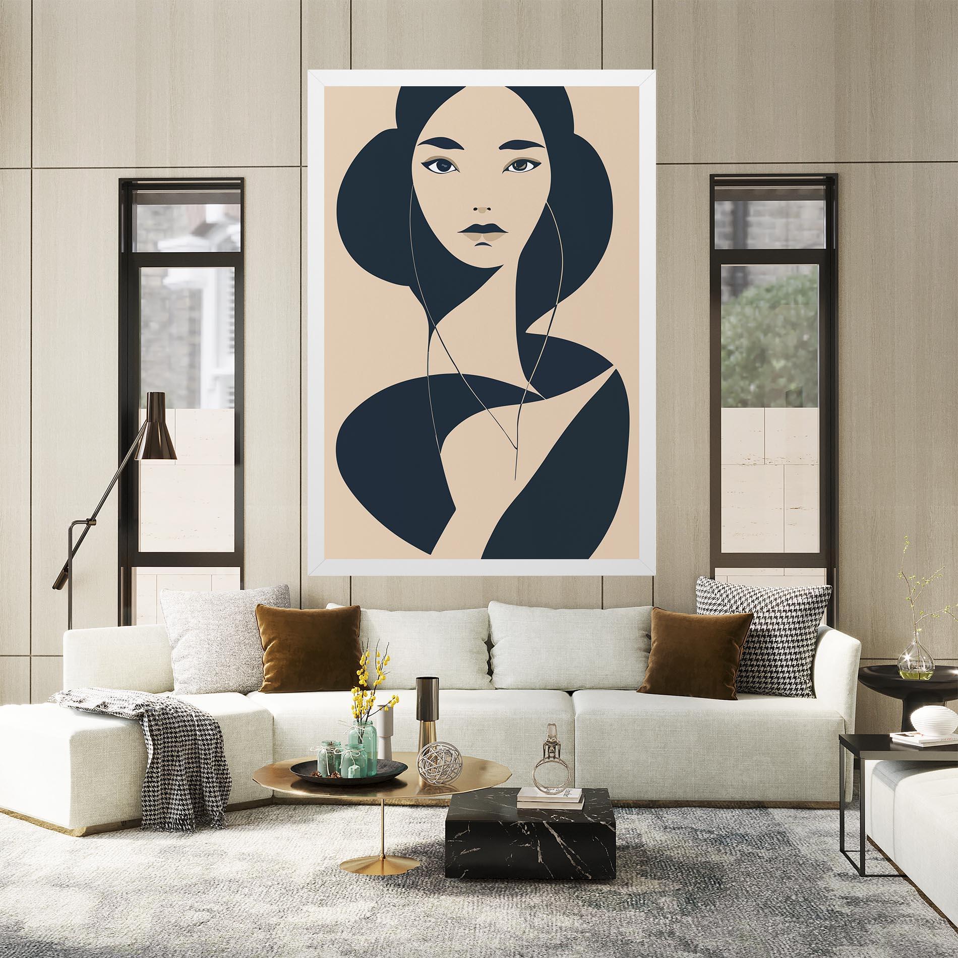 Leinwandbild Cream Blue Woman mockup 2