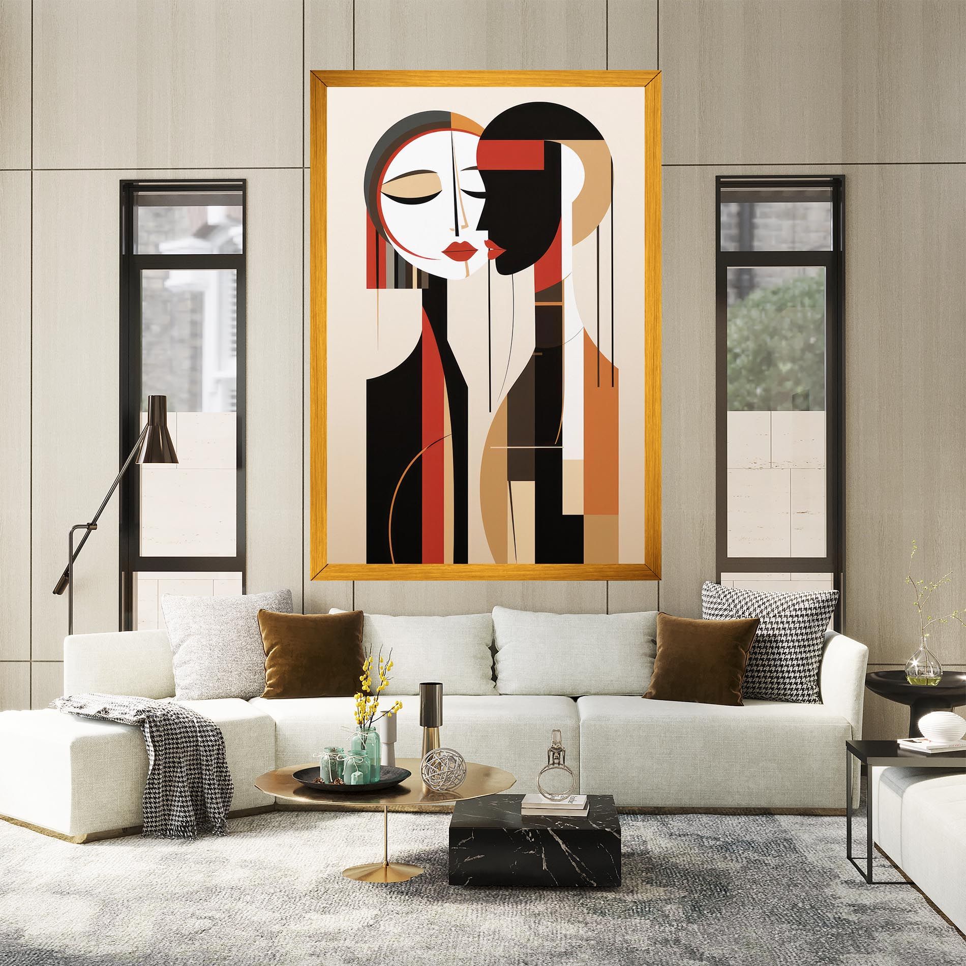 Abstract Couple Kissing mockup 2