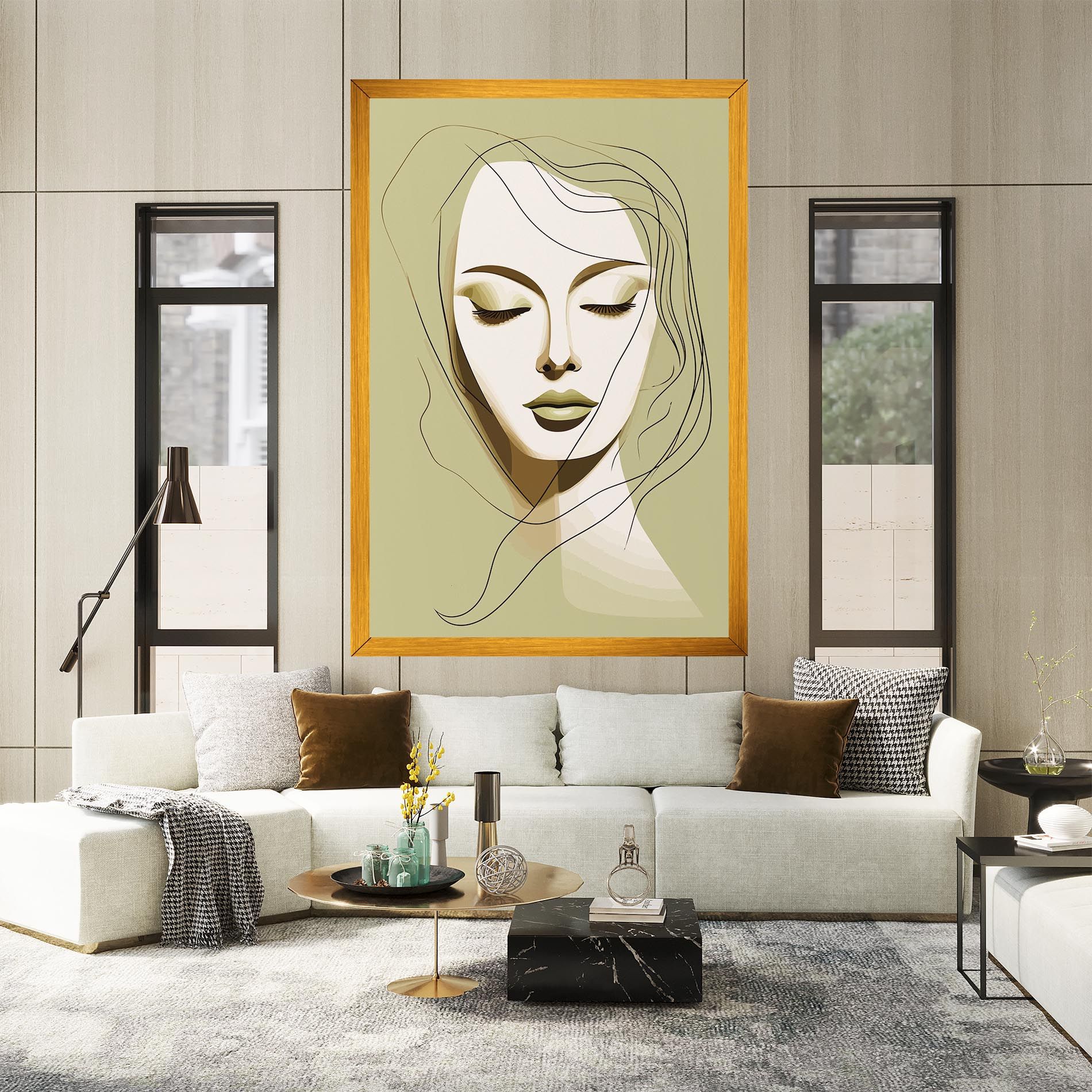 Cream Womans Face mockup 2